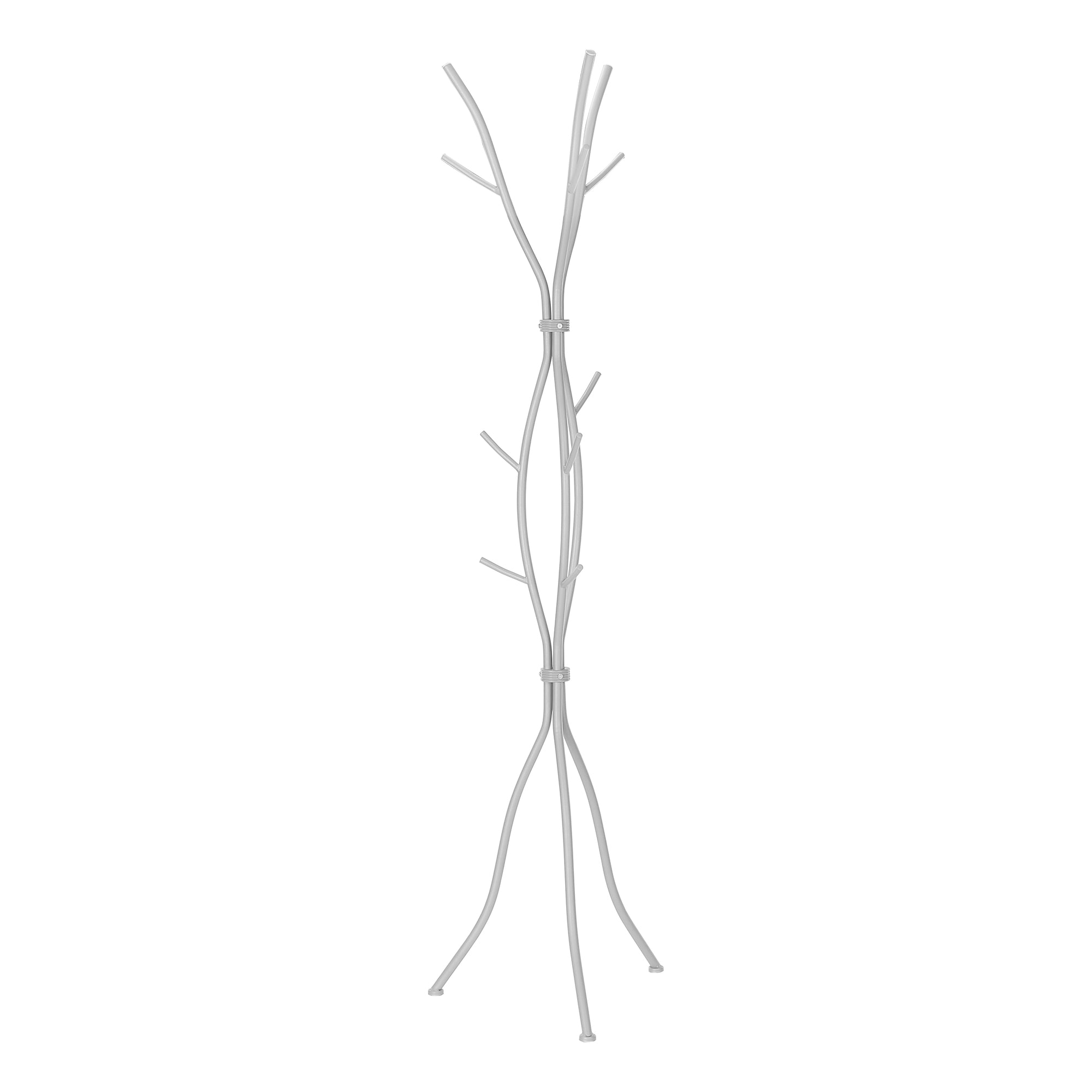 PORTE-MANTEAUX – 188 cm H / MÉTAL ARGENT MARTELÉ N° I 2061