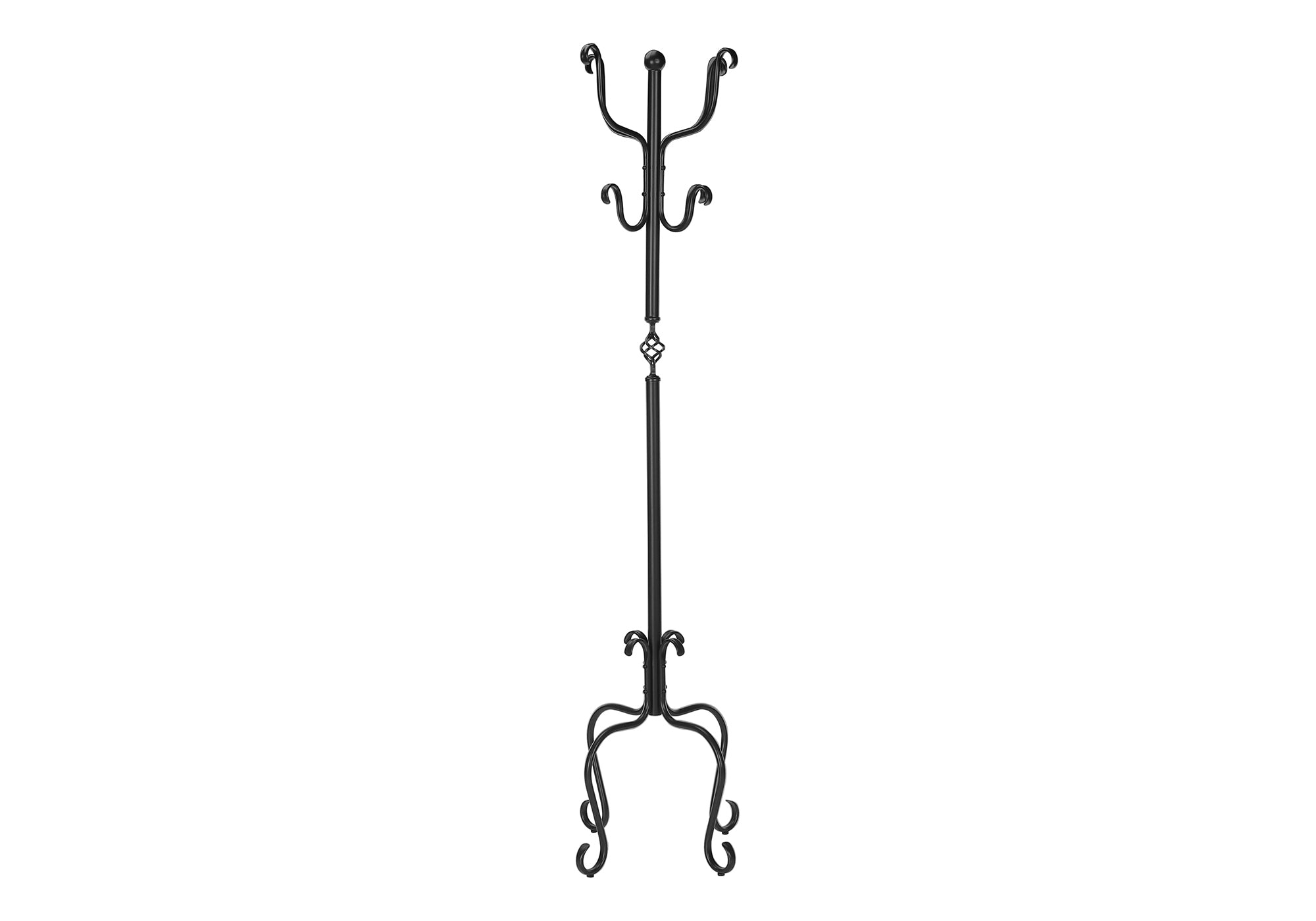 PORTE-MANTEAUX – 188 cm H / MÉTAL NOIR MARTELÉ TRADITIONNEL N° I 2065
