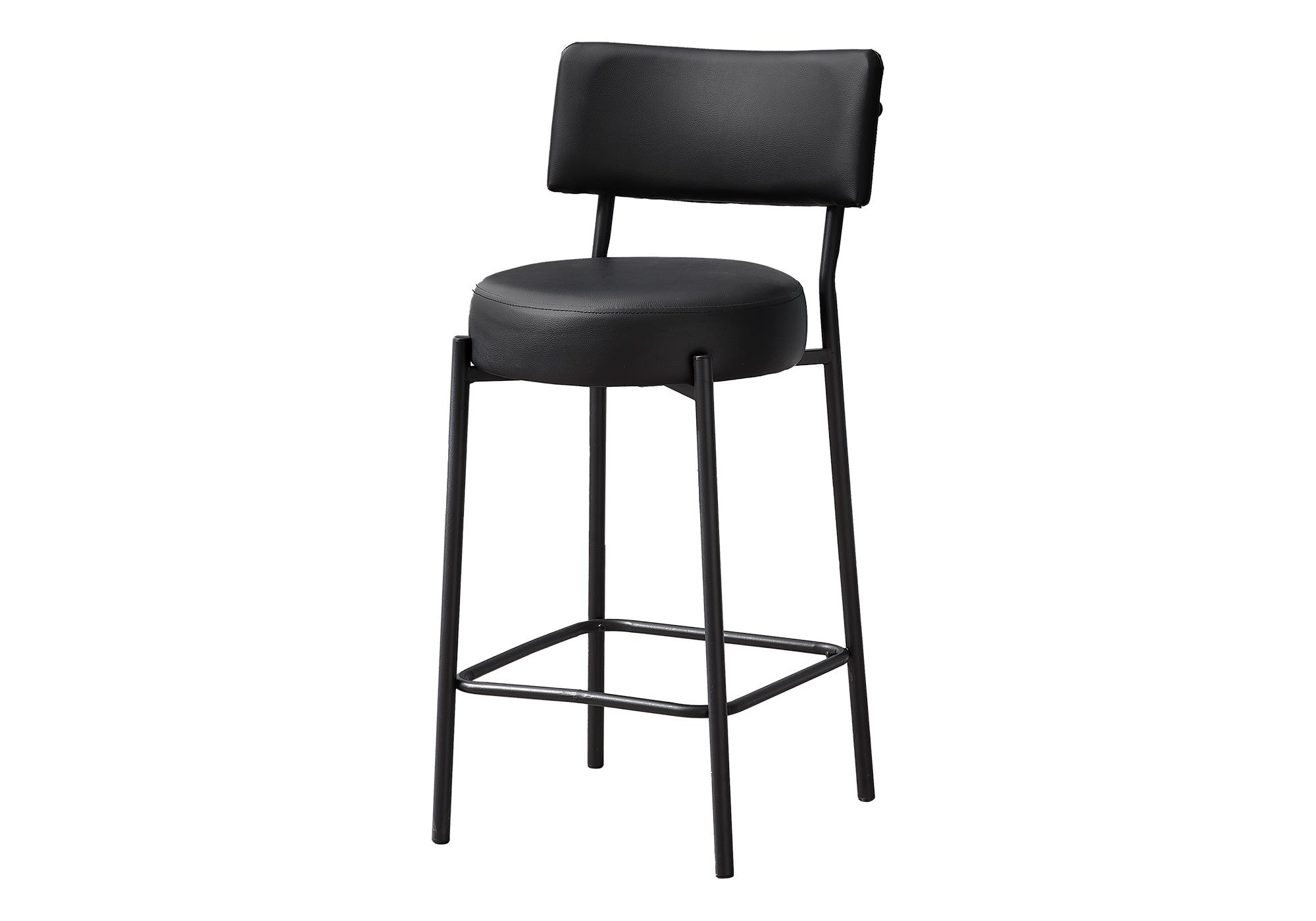BARSTOOL - 2PCS/ 37"H/ BLACK / BLACK METAL COUNTER HEIGHT # I 2245