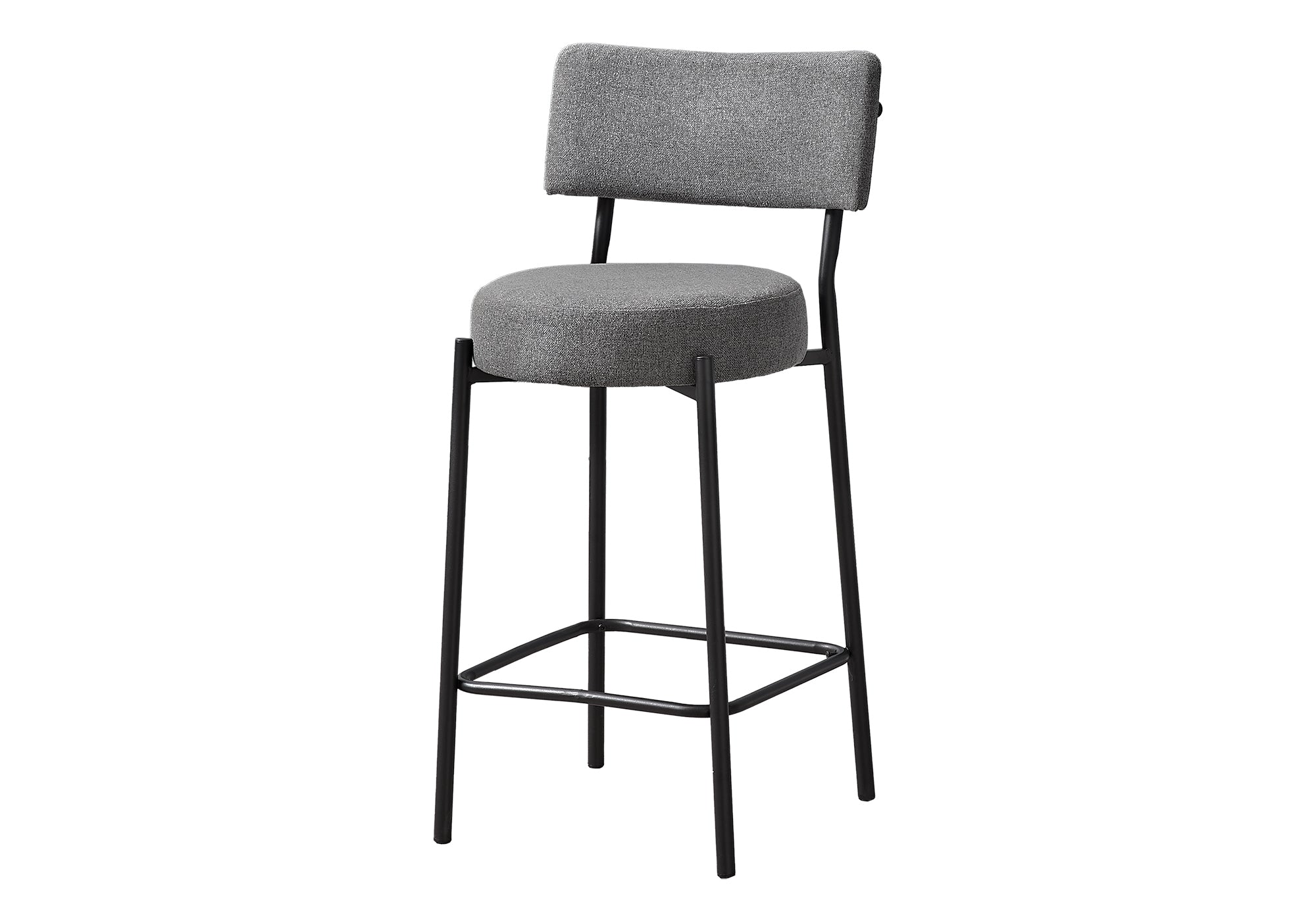 BARSTOOL - 2PCS / 37"H/ GREY / BLACK METAL COUNTER HEIGHT # I 2246