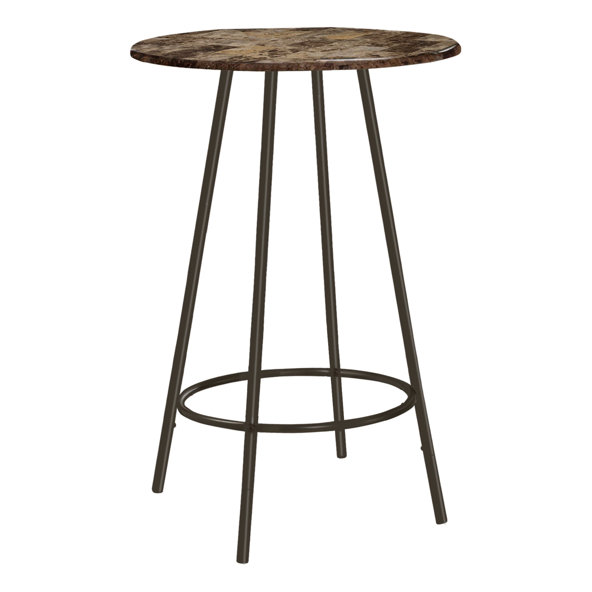 HOME BAR - 30"DIA / ESPRESSO MARBLE / COFFEE METAL # I 2310