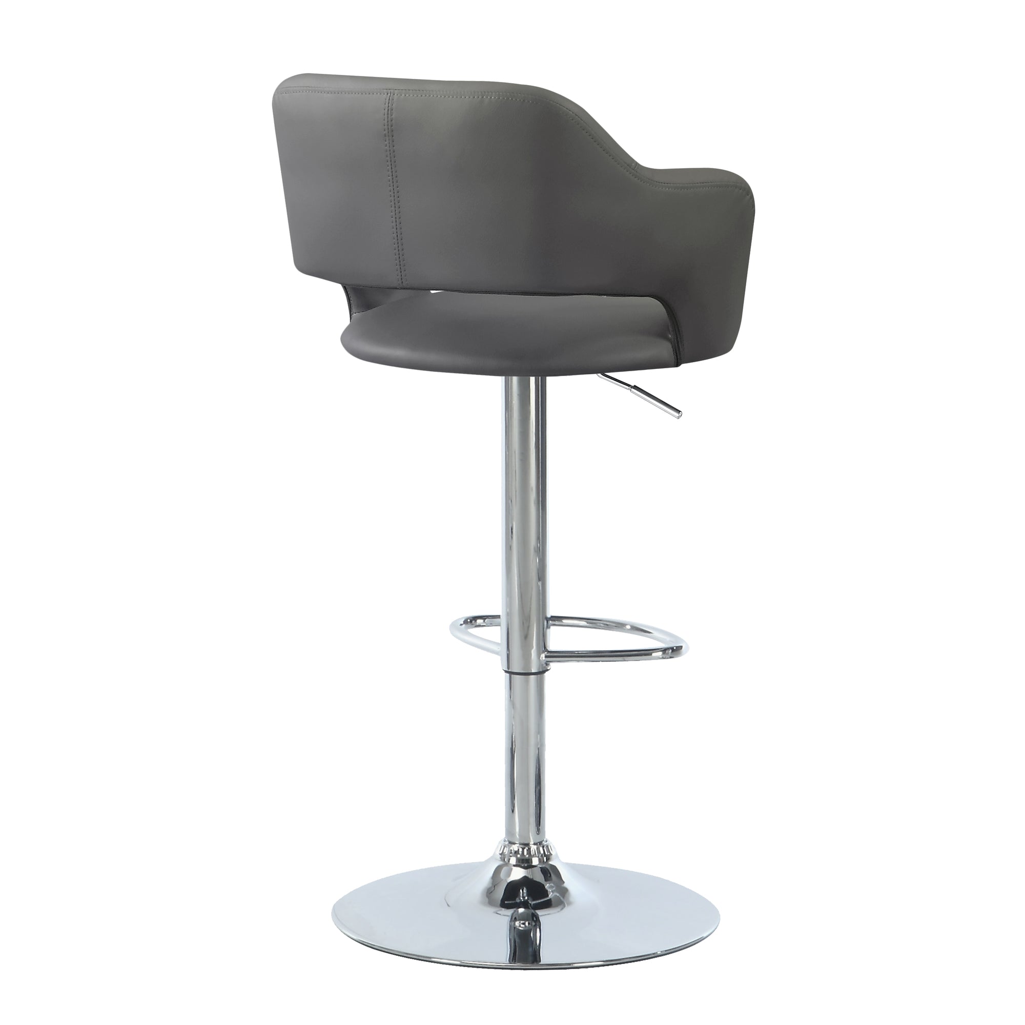 BARSTOOL - LIGHT GREY / CHROME METAL HYDRAULIC LIFT # I 2364