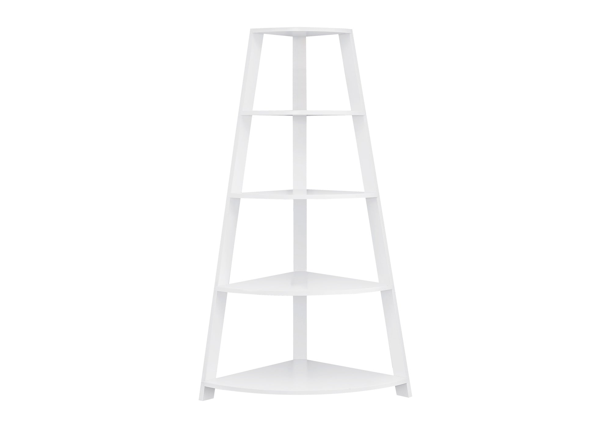 BOOKCASE - 60"H / WHITE CORNER ACCENT ETAGERE # I 2425
