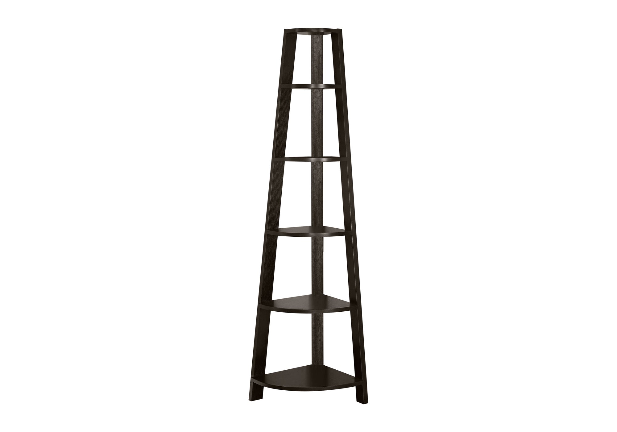 BOOKCASE - 72""H / ESPRESSO CORNER ACCENT ETAGERE # I 2495