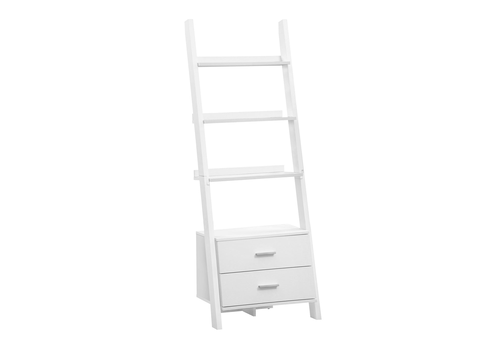 BOOKCASE - 69"H / WHITE LADDER WITH 2 STORAGE DRAWERS # I 2562