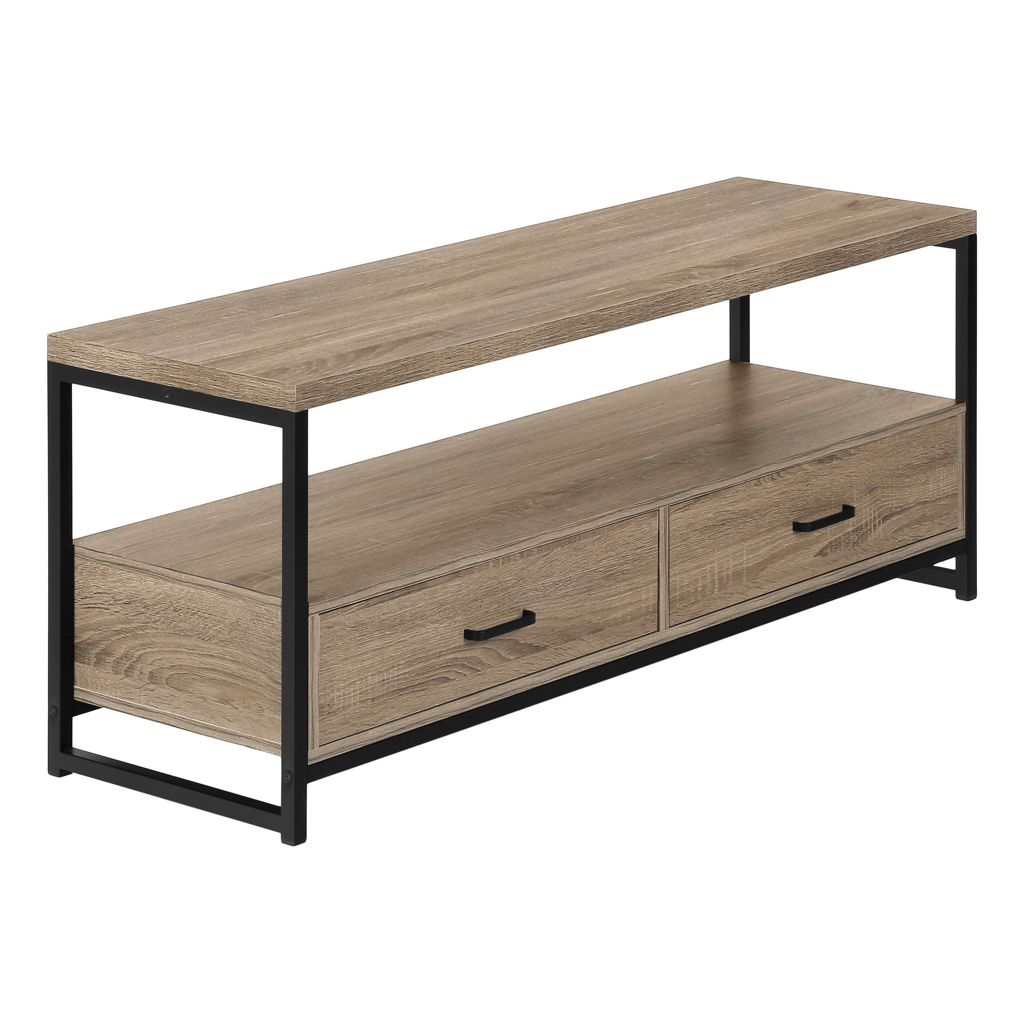 MEUBLE TV - 48"L / TAUPE FONCÉ / MÉTAL NOIR # I 2872