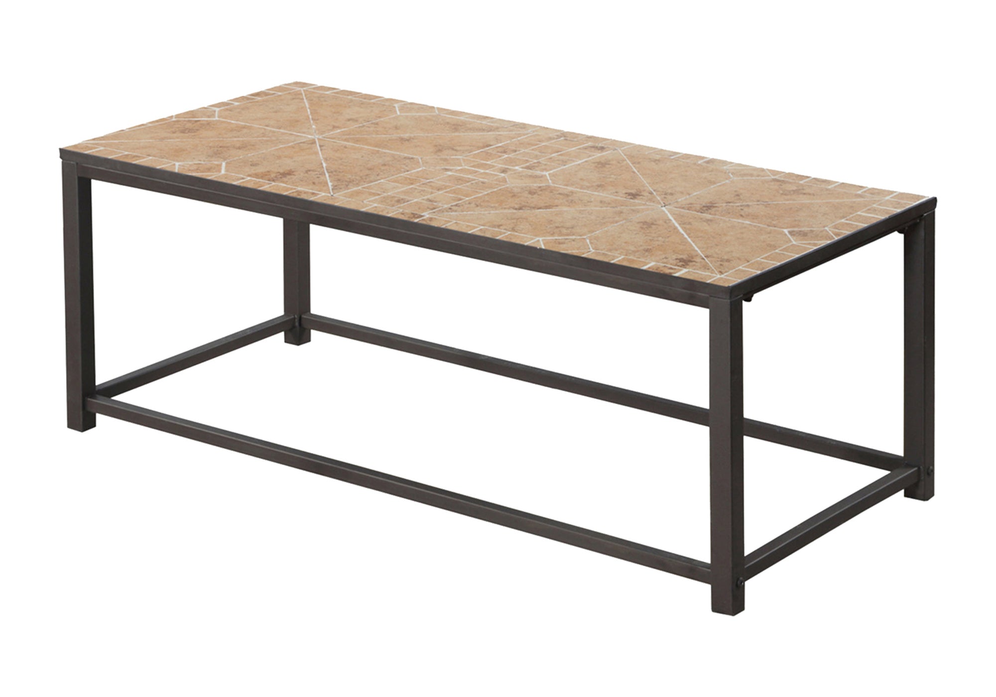 COFFEE TABLE - TERRACOTTA TILE TOP / HAMMERED BROWN # I 3160