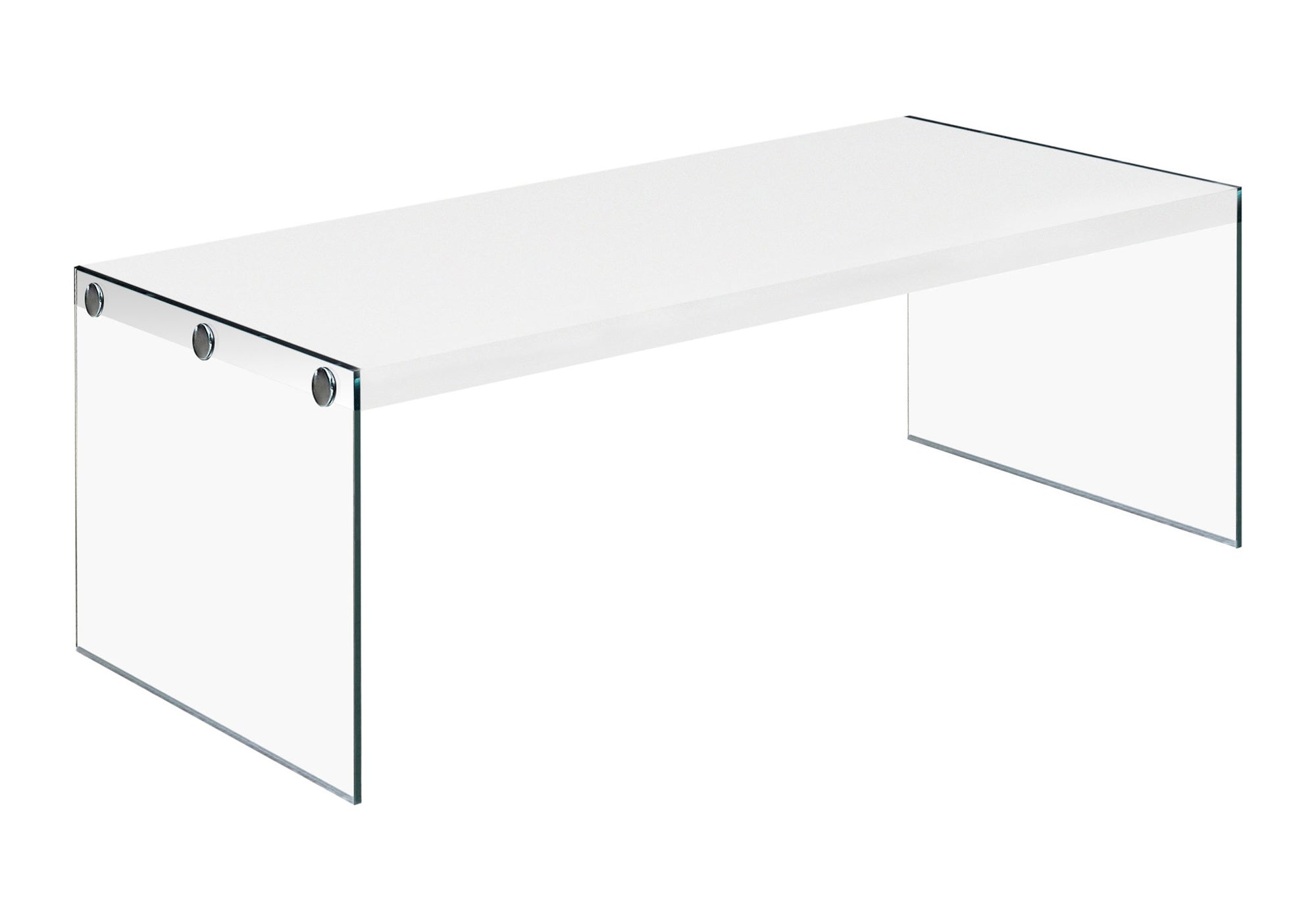 COFFEE TABLE - GLOSSY WHITE WITH TEMPERED GLASS # I 3286