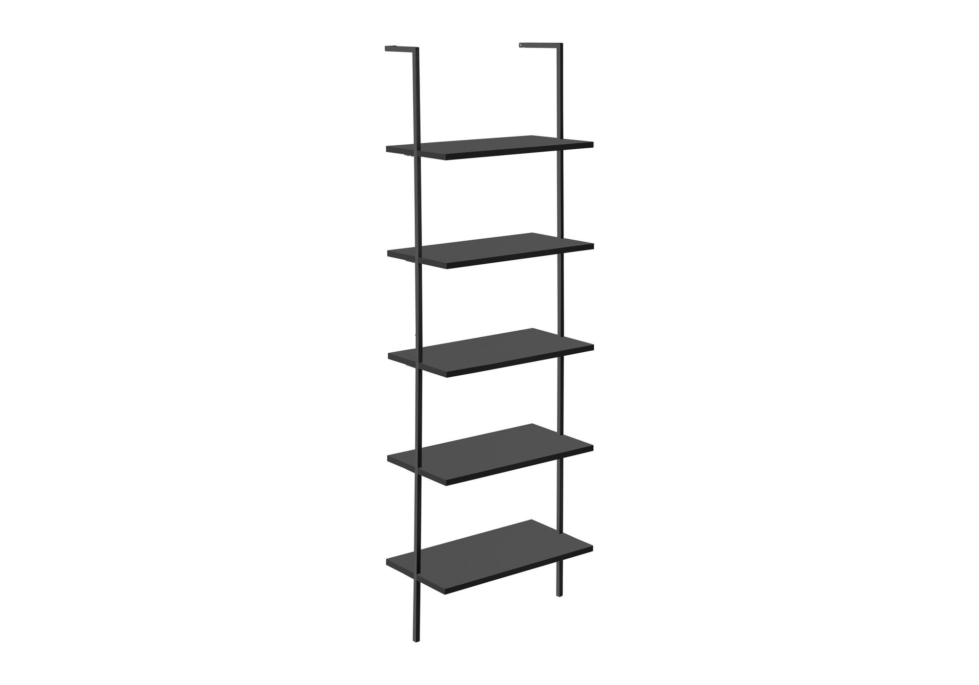 BOOKCASE - 72"H LADDER BLACK / BLACK METAL # I 3683