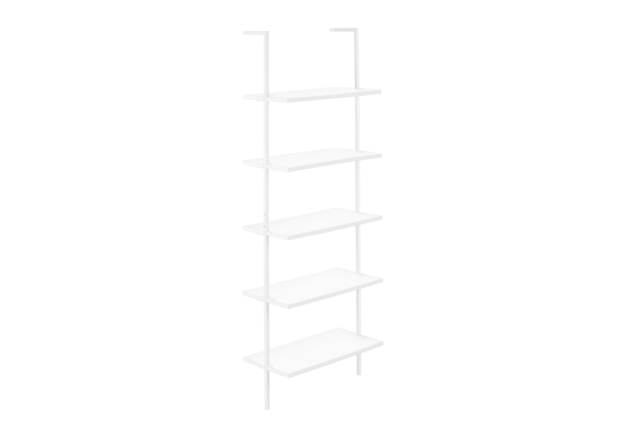 BOOKCASE - 72"H LADDER WHITE / WHITE METAL # I 3687