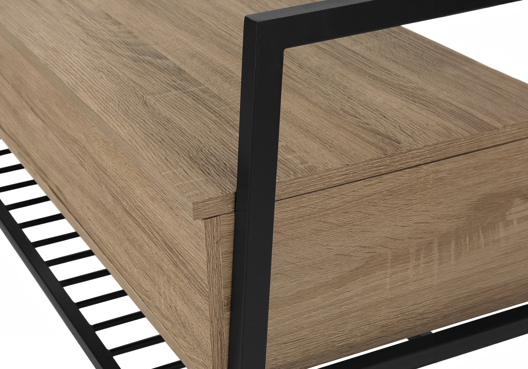 BENCH - 42"L / DARK TAUPE STORAGE / BLACK METAL # I 4501