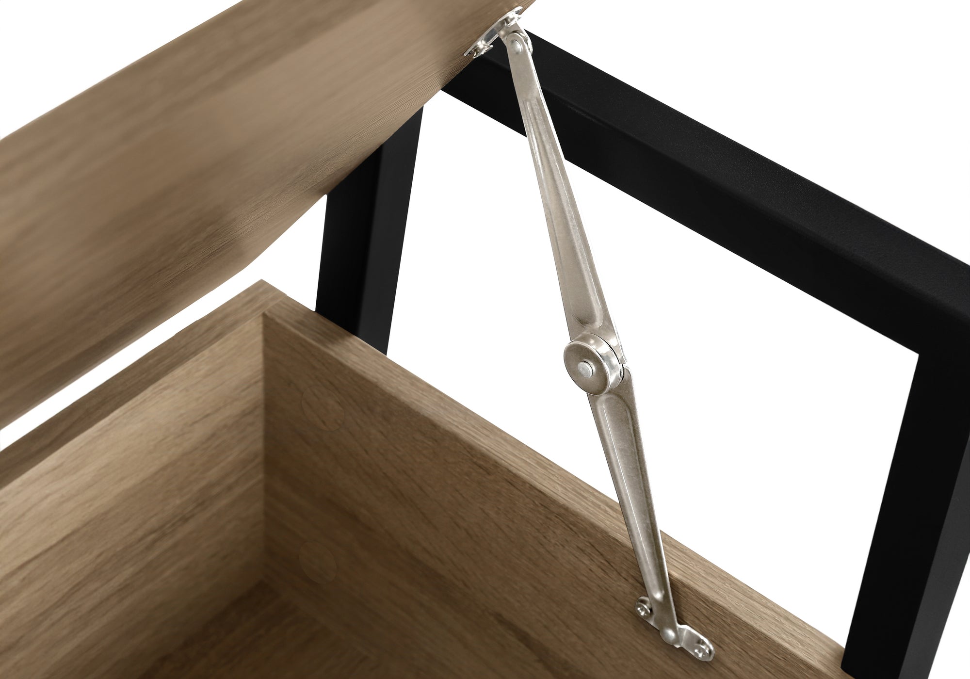 BENCH - 42"L / DARK TAUPE STORAGE / BLACK METAL # I 4501