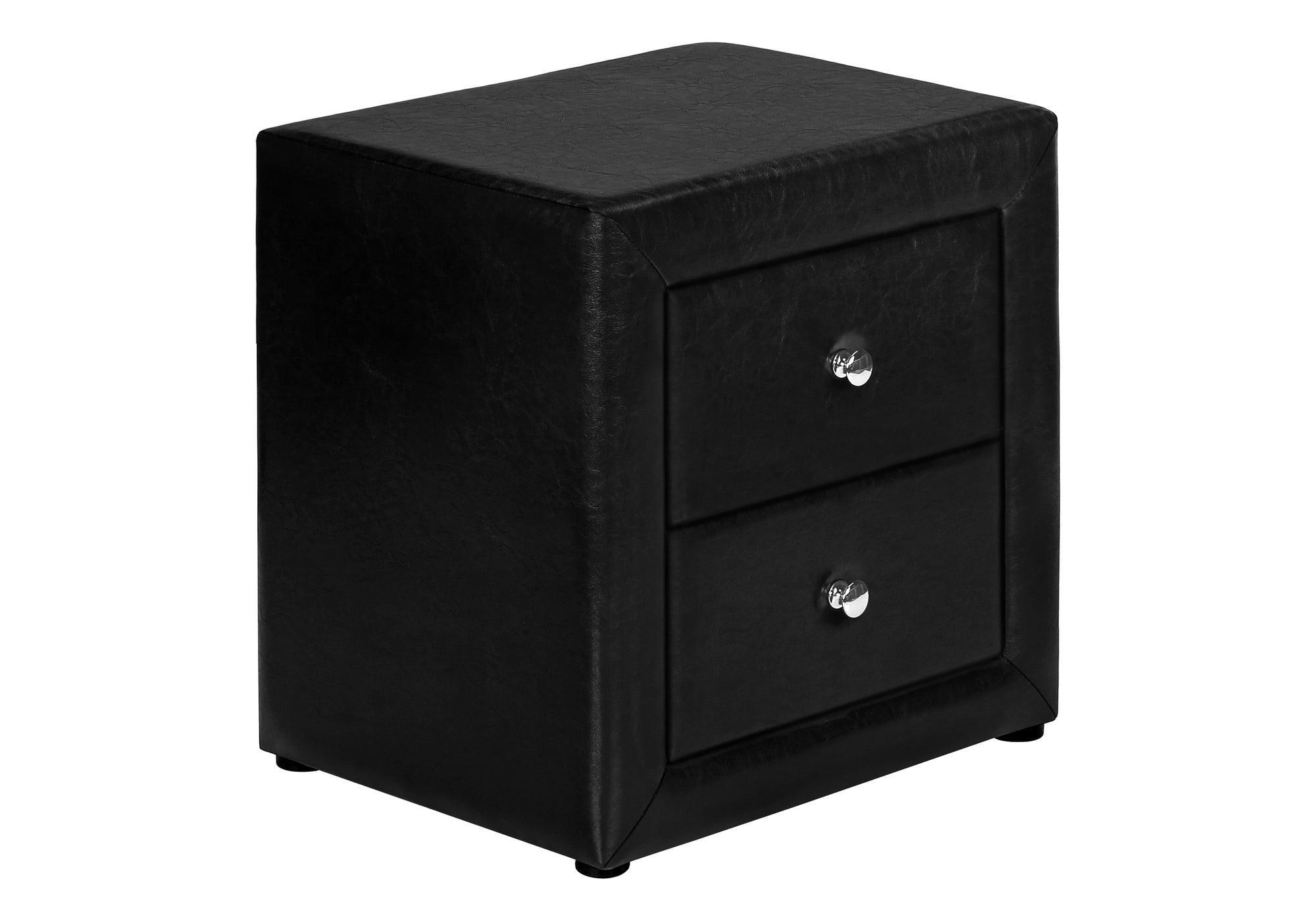 NIGHTSTAND - 21"H / BLACK LEATHER-LOOK #I 5603