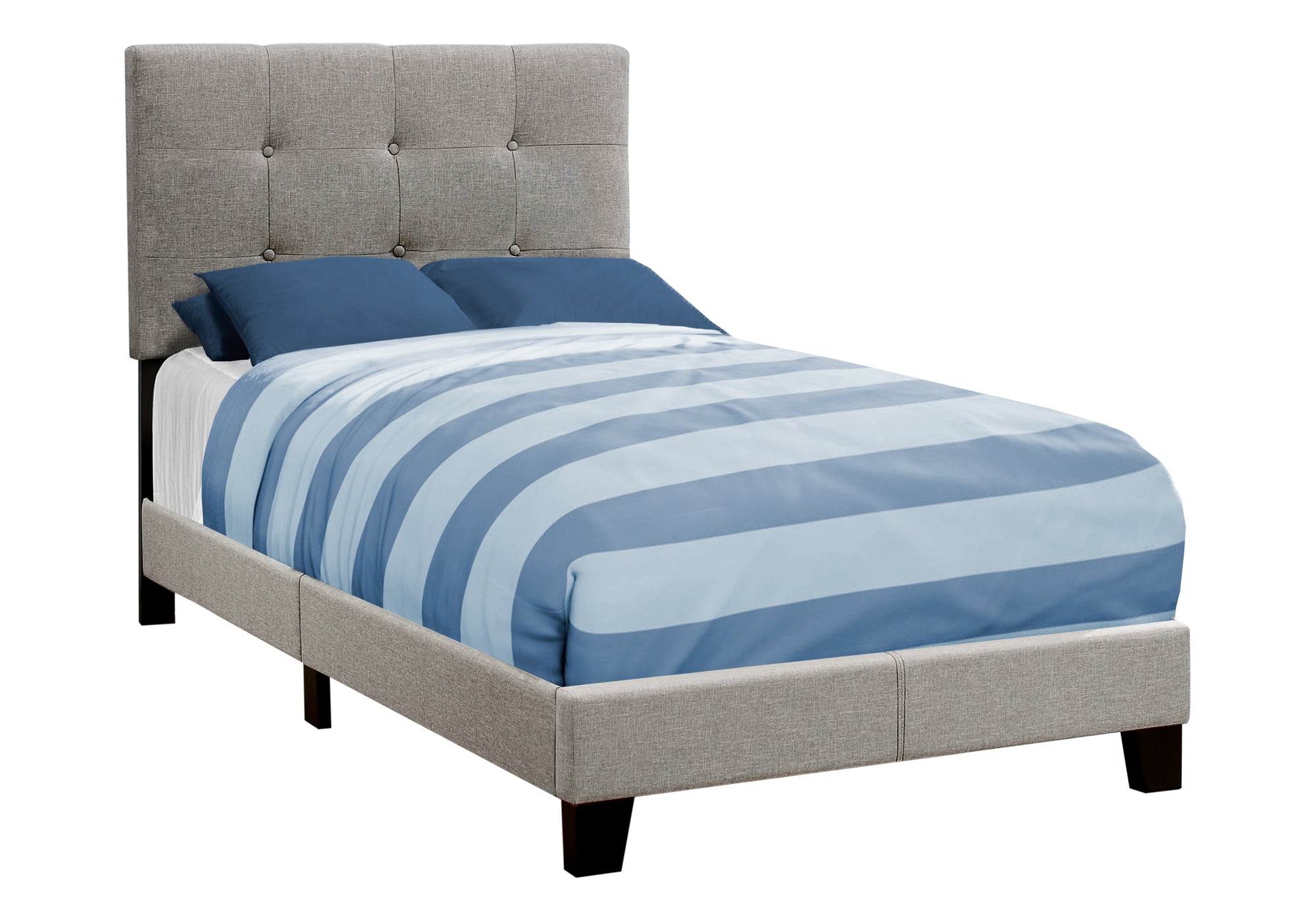 Twin Bed – Grey Linen Bed I 5920T