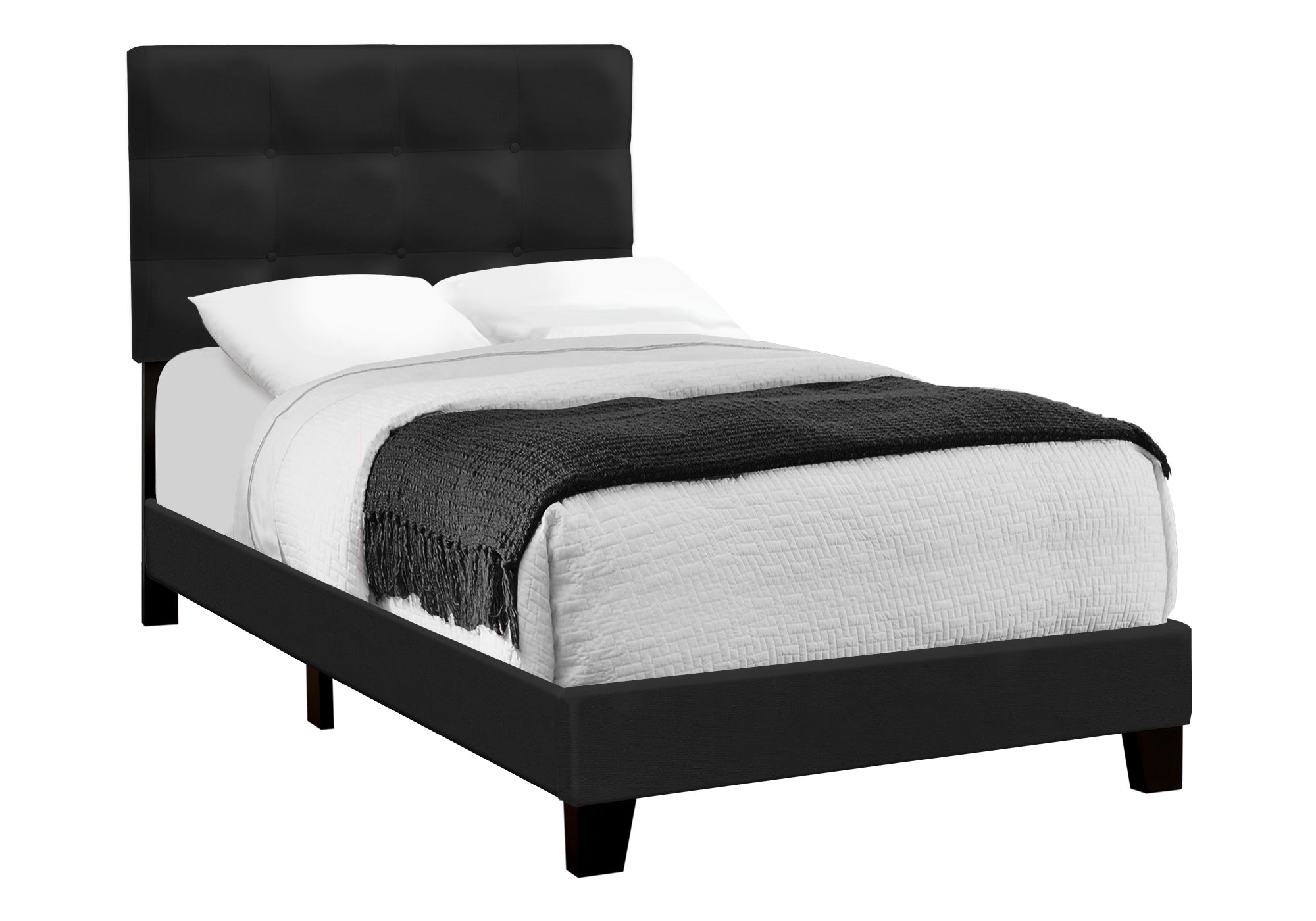 Twin Bed – Black Velvet Bed I 5924T