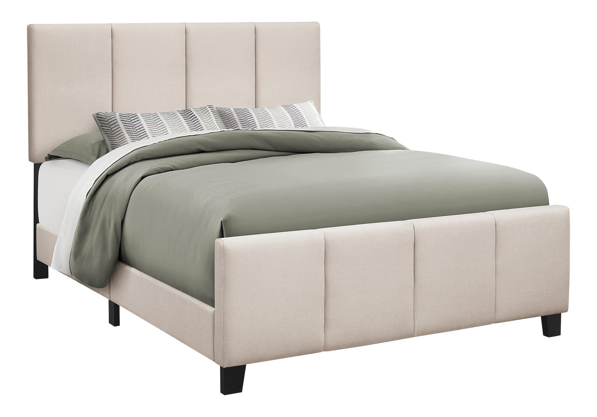 Queen Bed – Beige Linen Bed I 6026Q