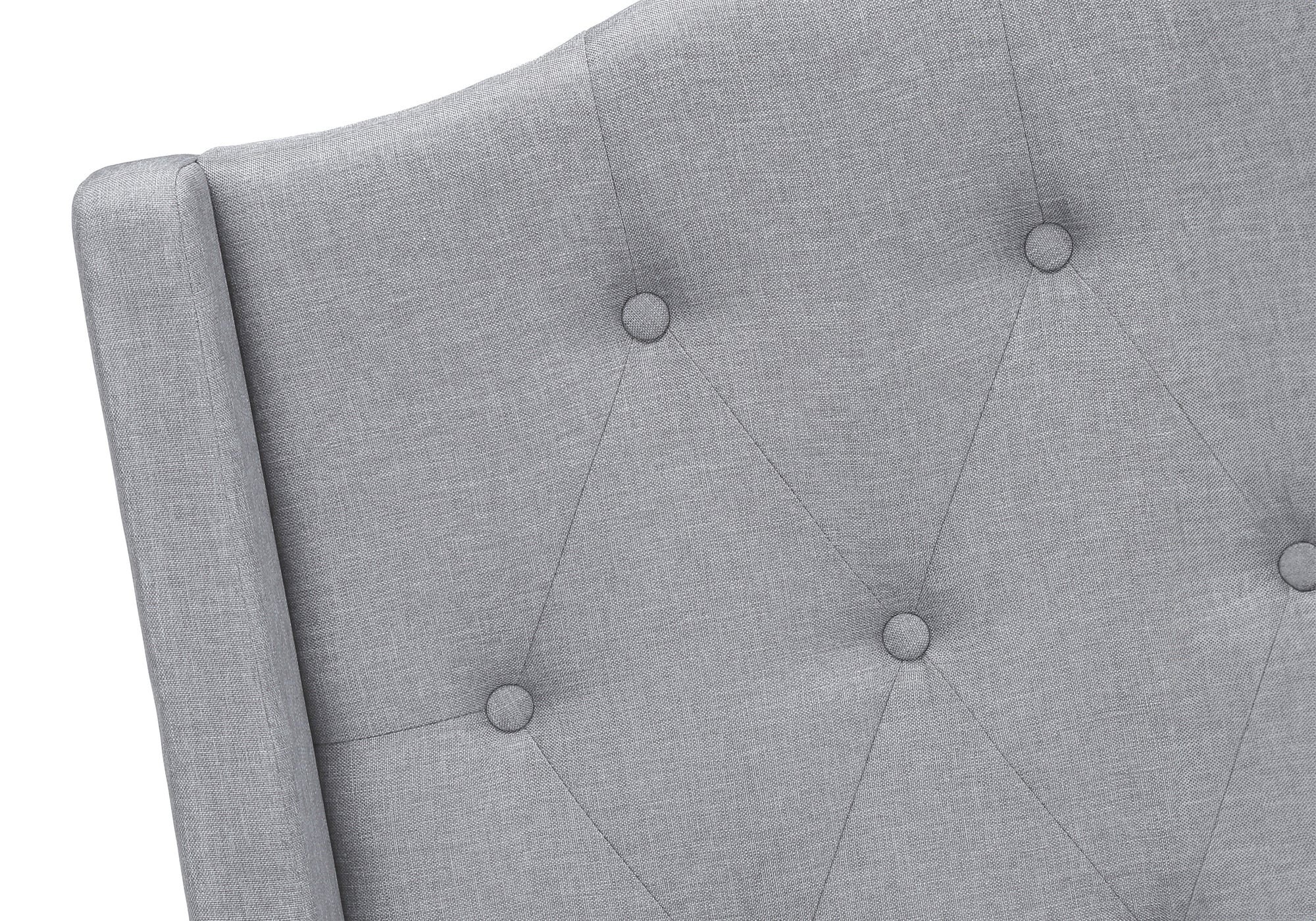 Lit Queen – Lit en lin gris avec pieds en métal chromé I 6045Q