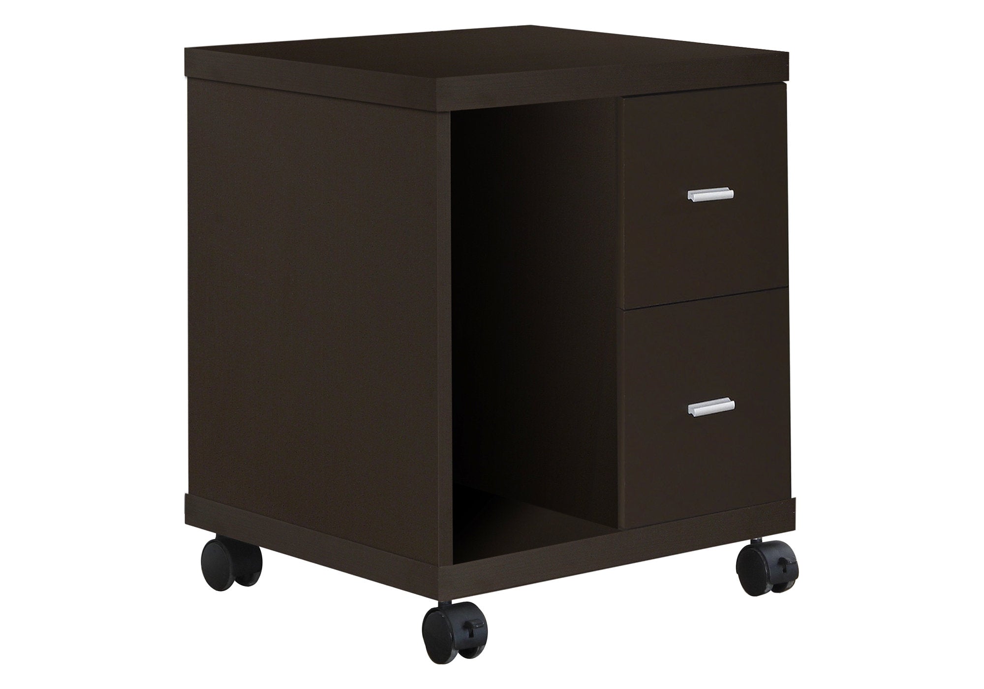 OFFICE CABINET - ESPRESSO 2 DRAWER ON CASTORS # I 7004