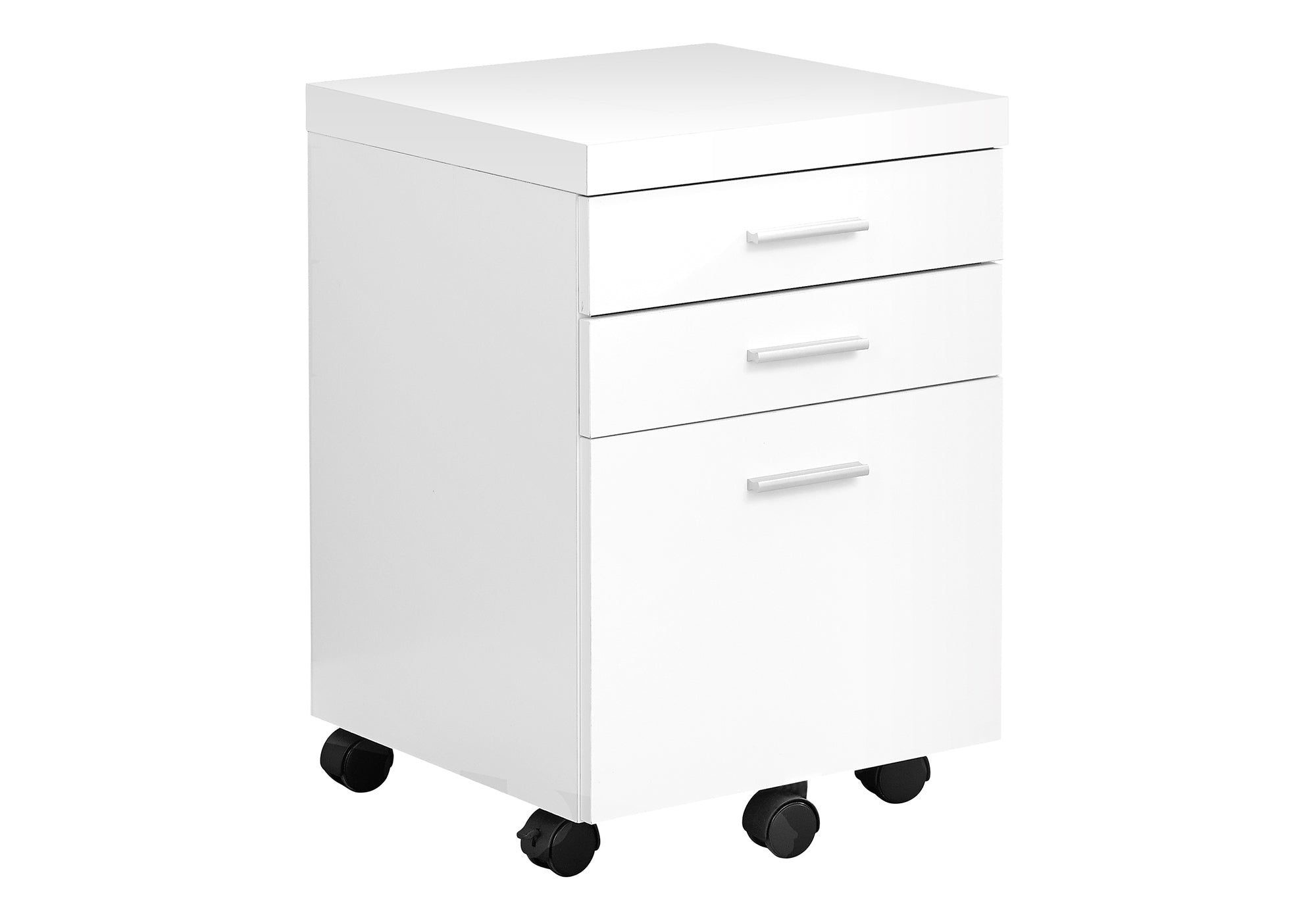 FILING CABINET - 3 DRAWER / WHITE ON CASTORS # I 7048