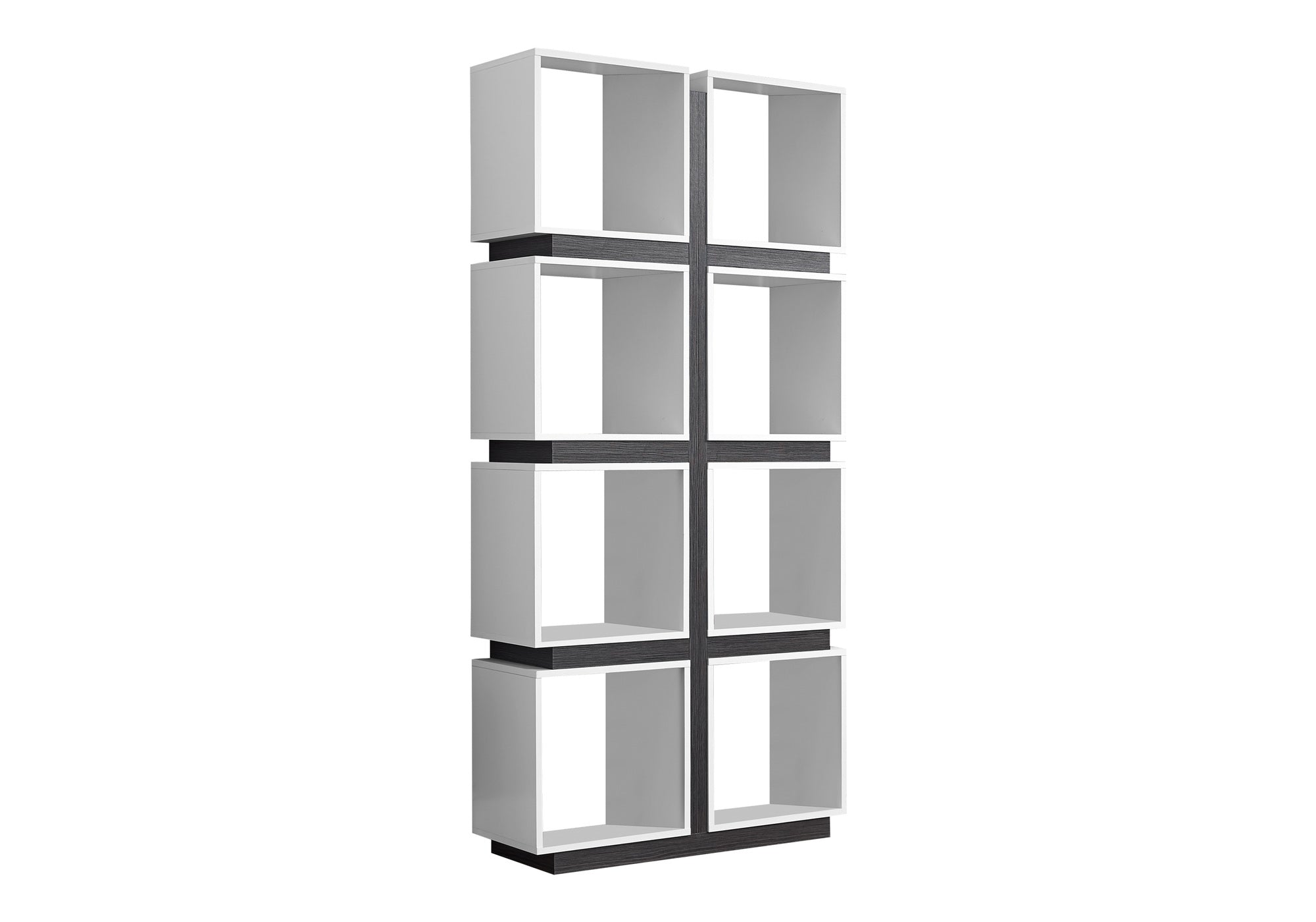 BOOKCASE - 71"H / WHITE / GREY # I 7076