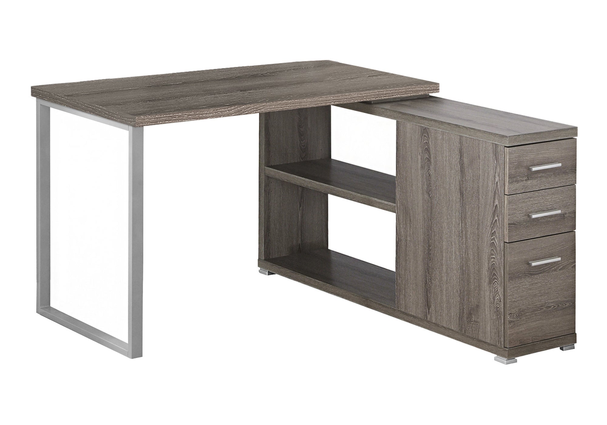 COMPUTER DESK - DARK TAUPE LEFT OR RIGHT FACING CORNER # I 7134