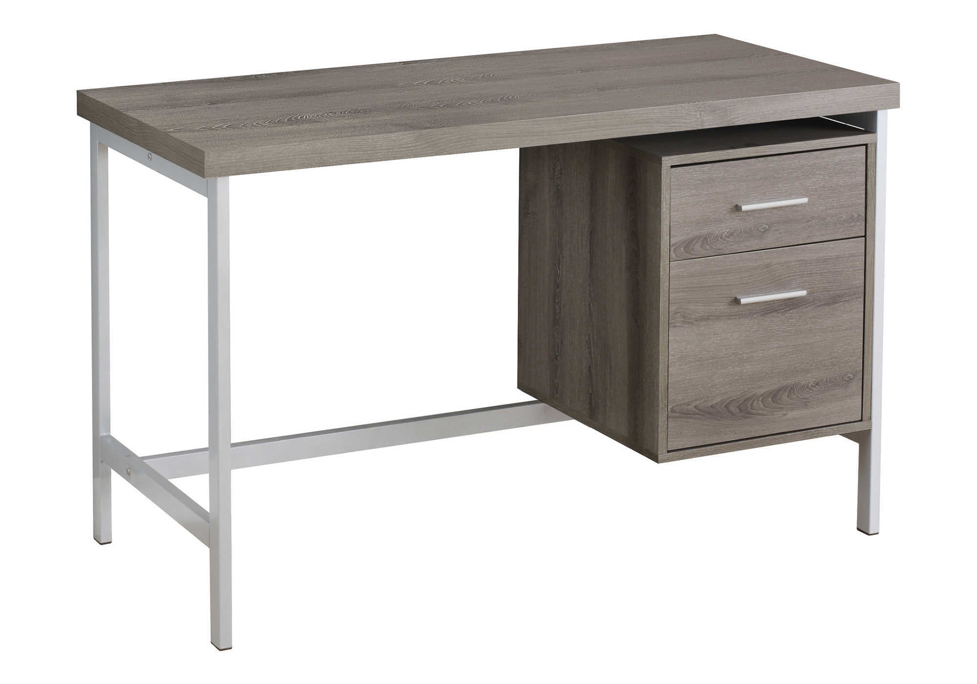 COMPUTER DESK - 48"L / DARK TAUPE / SILVER METAL # I 7150