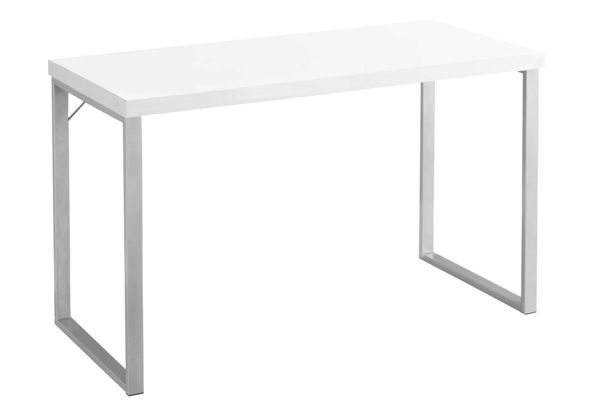 COMPUTER DESK - 48"L / WHITE / SILVER METAL # I 7154