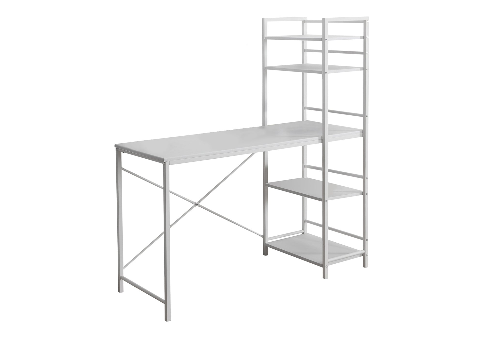 COMPUTER DESK - 48"L / WHITE TOP / WHITE METAL # I 7165