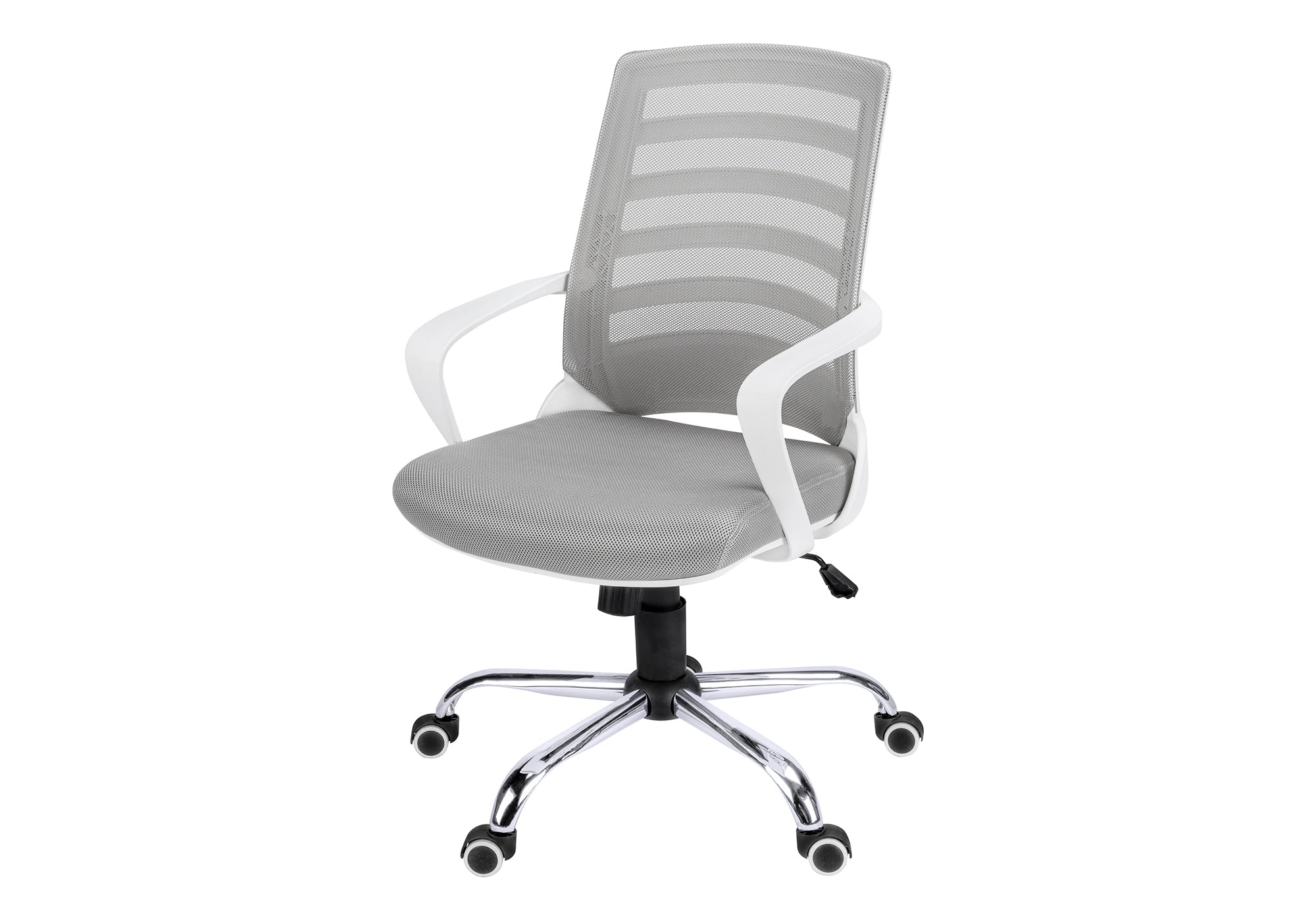 CHAISE DE BUREAU - BLANC / MAILLE GRISE / MULTI-POSITION # I 7225