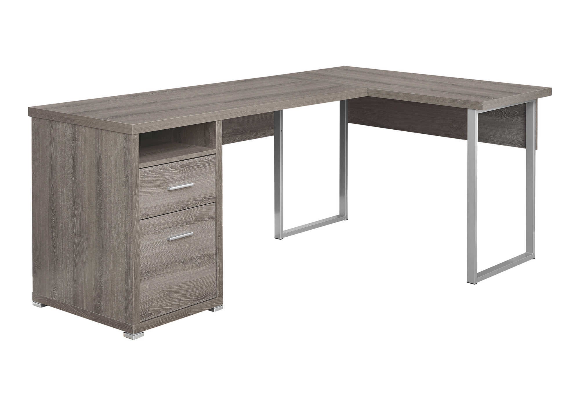 COMPUTER DESK - 80"L / DARK TAUPE LEFT OR RIGHT FACING # I 7255