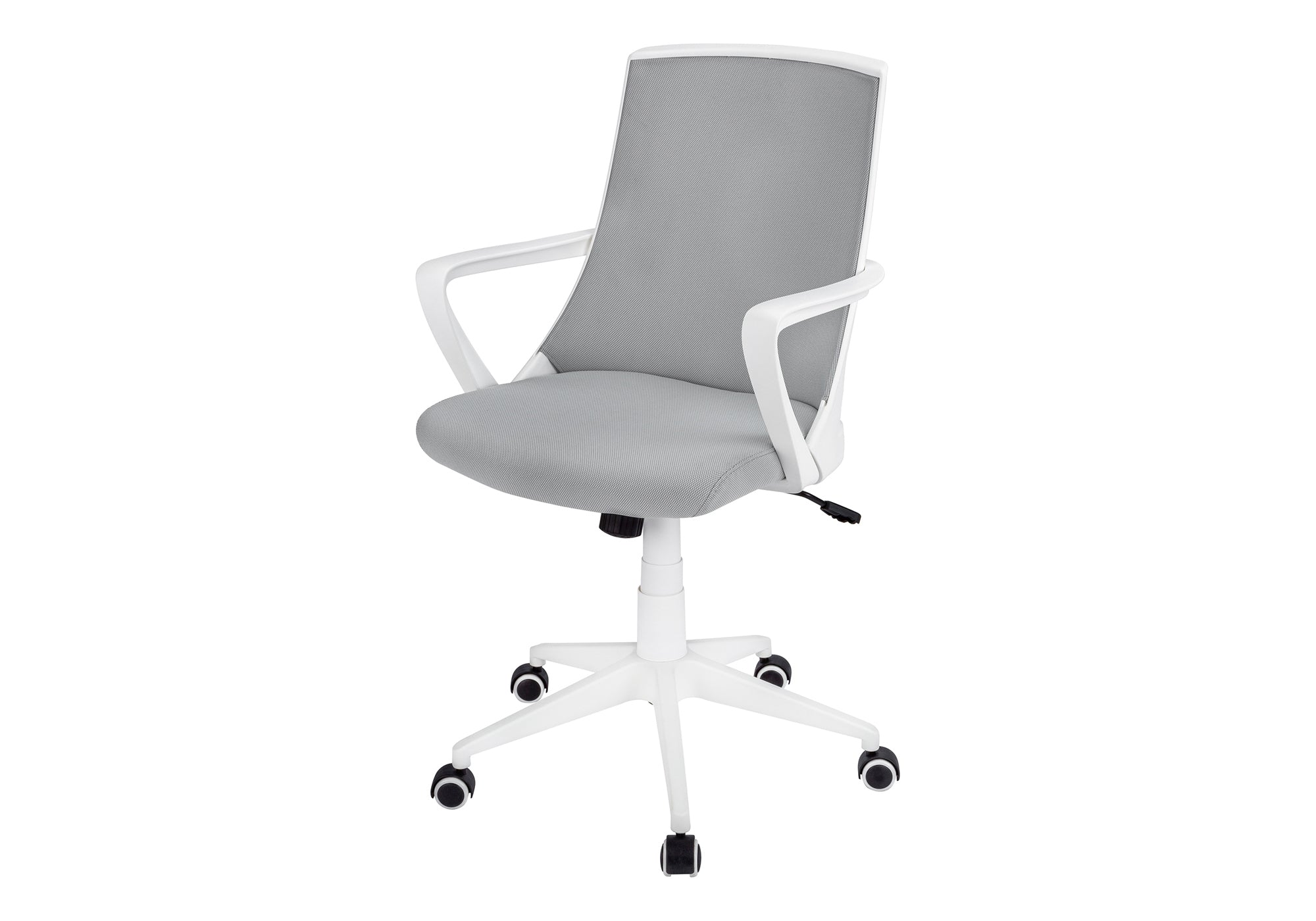 CHAISE DE BUREAU - BLANC / MAILLE GRISE / MULTI-POSITIONS # I 7294