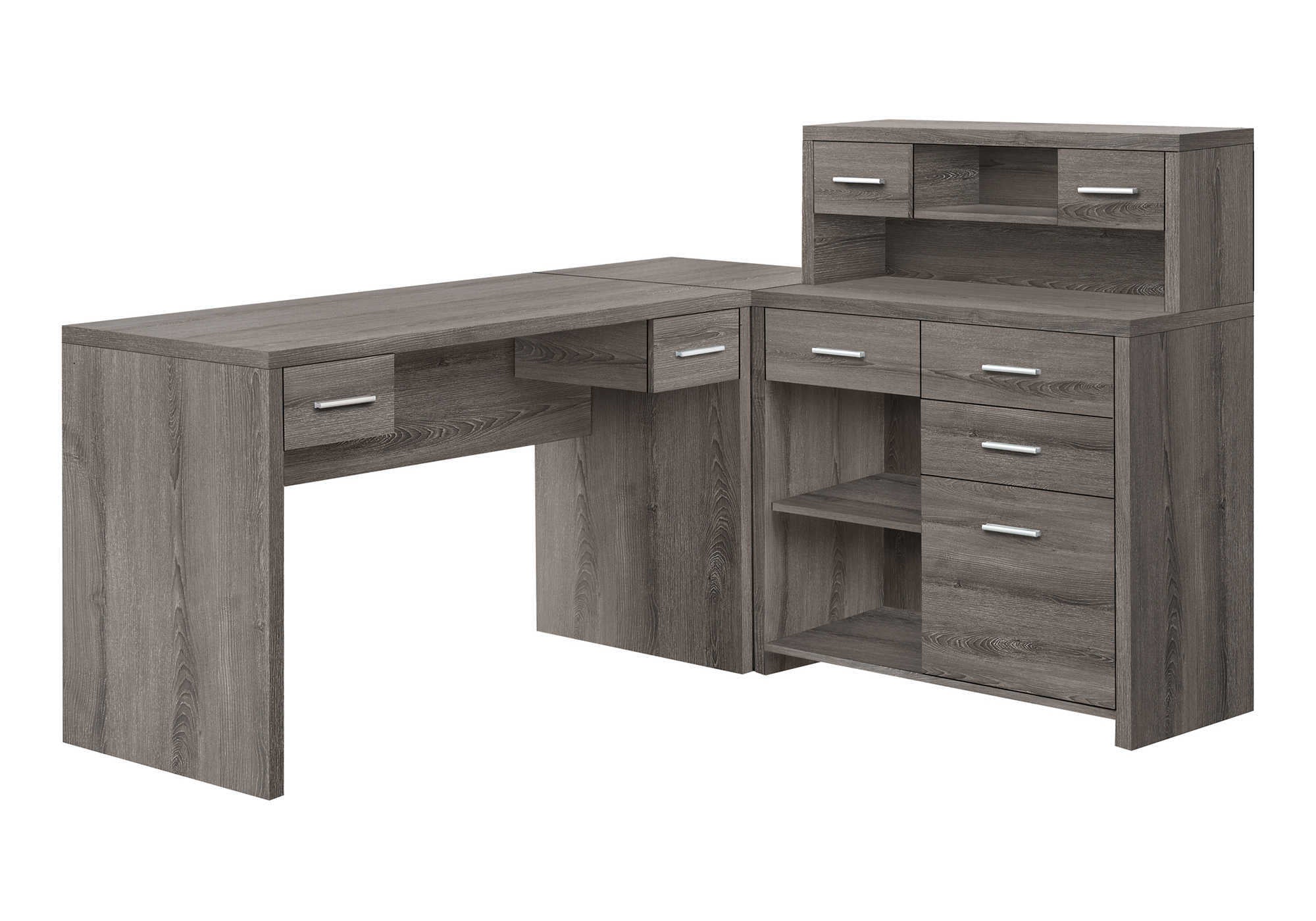 COMPUTER DESK - DARK TAUPE LEFT OR RIGHT FACING CORNER # I 7318