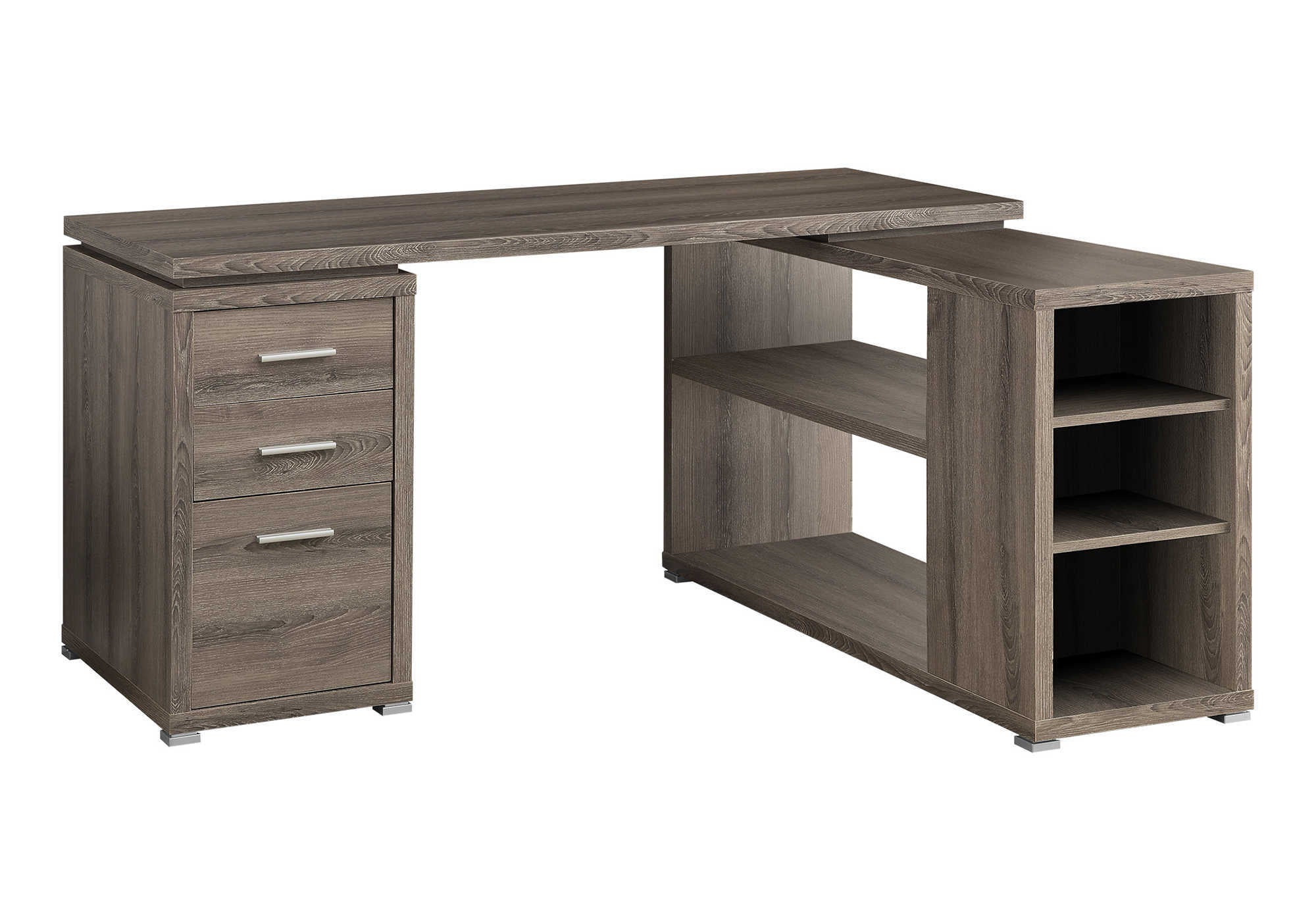 COMPUTER DESK - DARK TAUPE LEFT OR RIGHT FACING CORNER # I 7319