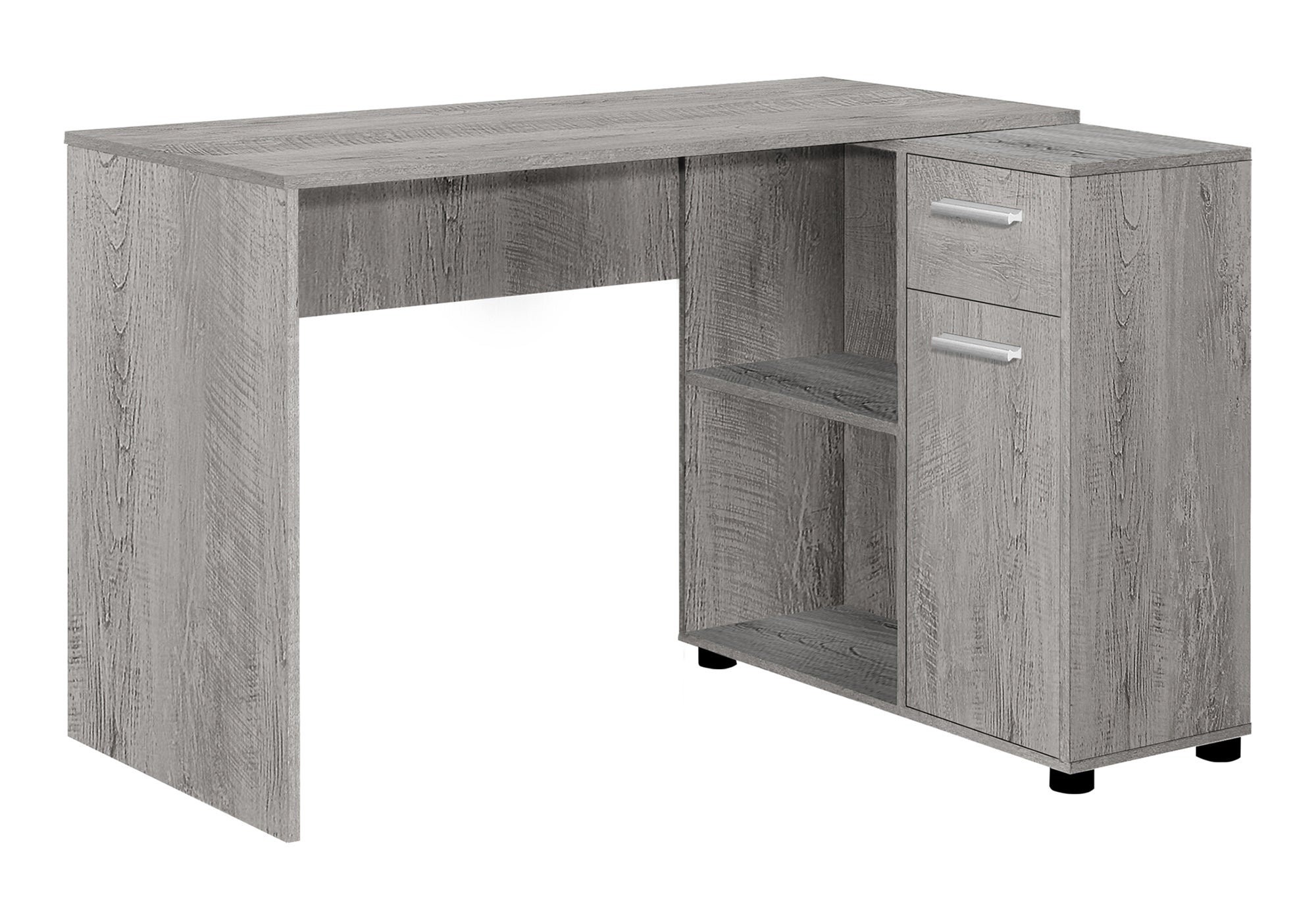 COMPUTER DESK - 46"L / INDUSTRIAL GREY / STORAGE CABINET # I 7346