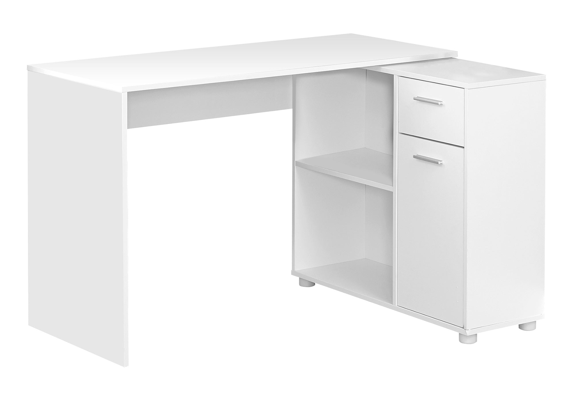 COMPUTER DESK - 46"L / WHITE WITH A STORAGE CABINET # I 7350