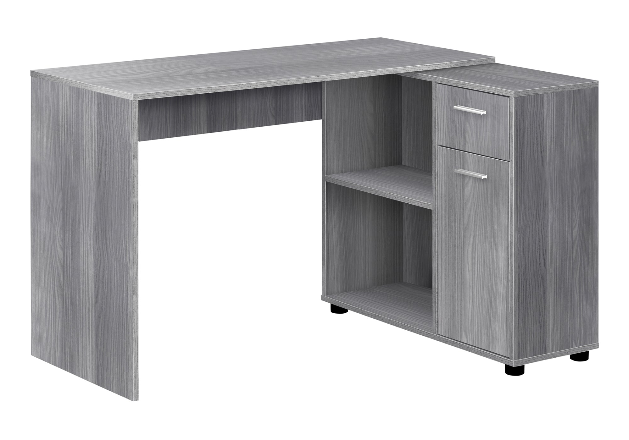 COMPUTER DESK - 46"L / GREY WITH A STORAGE CABINET # I 7351