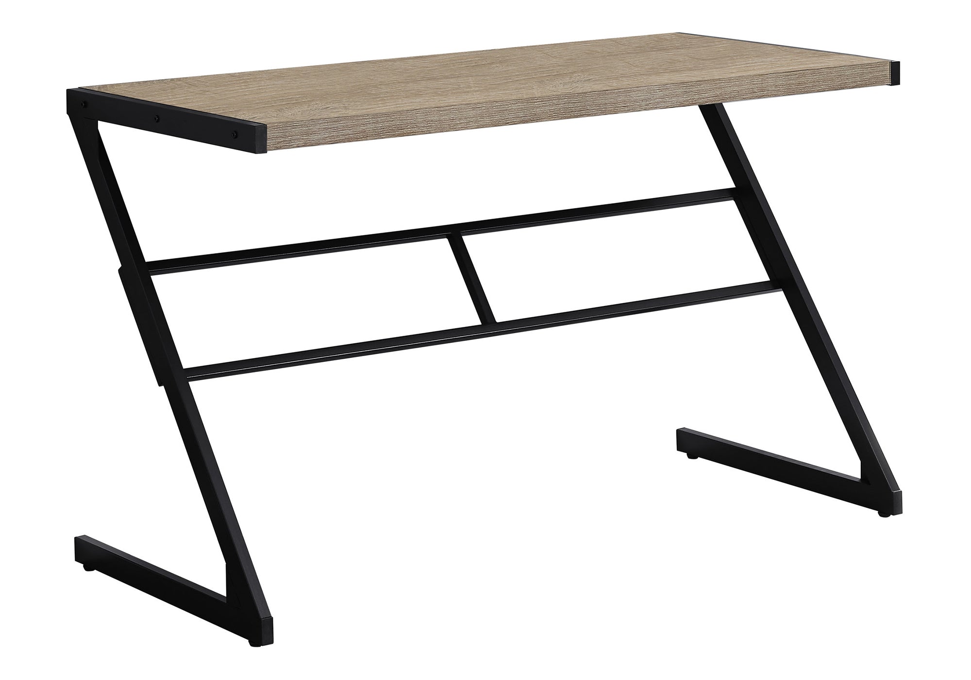 COMPUTER DESK - 48"L / DARK TAUPE / BLACK METAL # I 7373