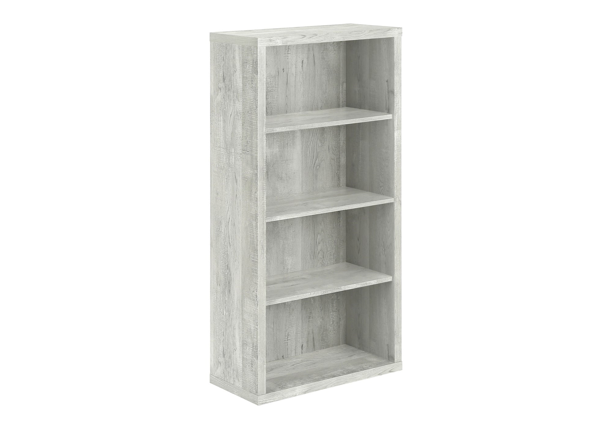 BOOKCASE - 48"H / GREY RECLAIMED WOOD-LOOK / ADJ. SHELVES # I 7405