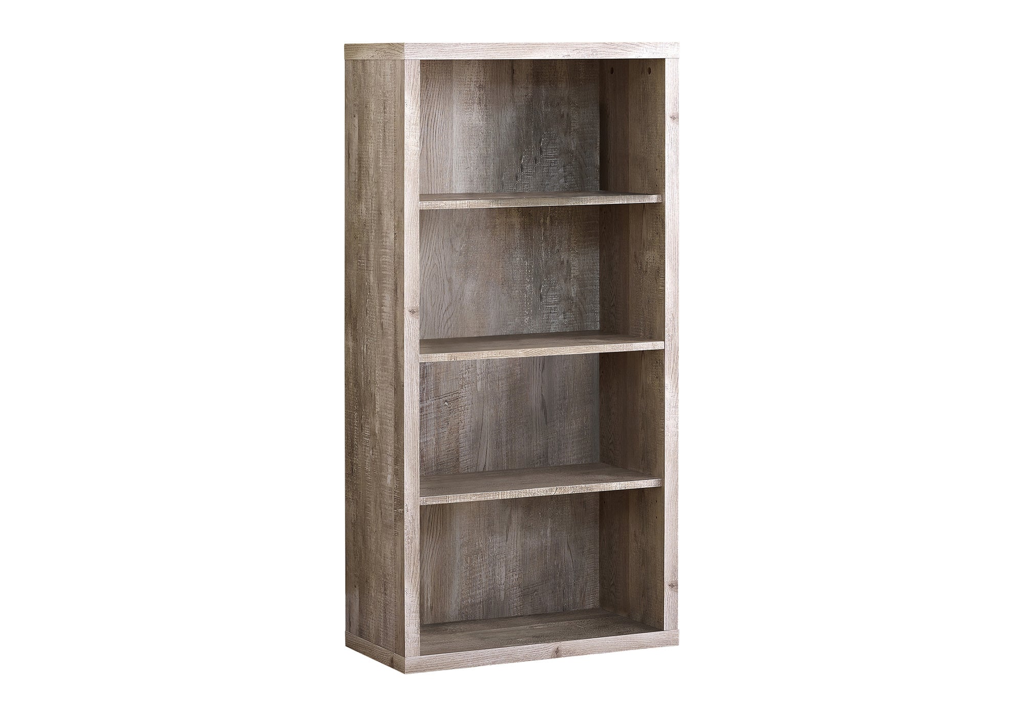 BOOKCASE - 48"H / TAUPE RECLAIMED WOOD-LOOK/ ADJ. SHELVES # I 7406