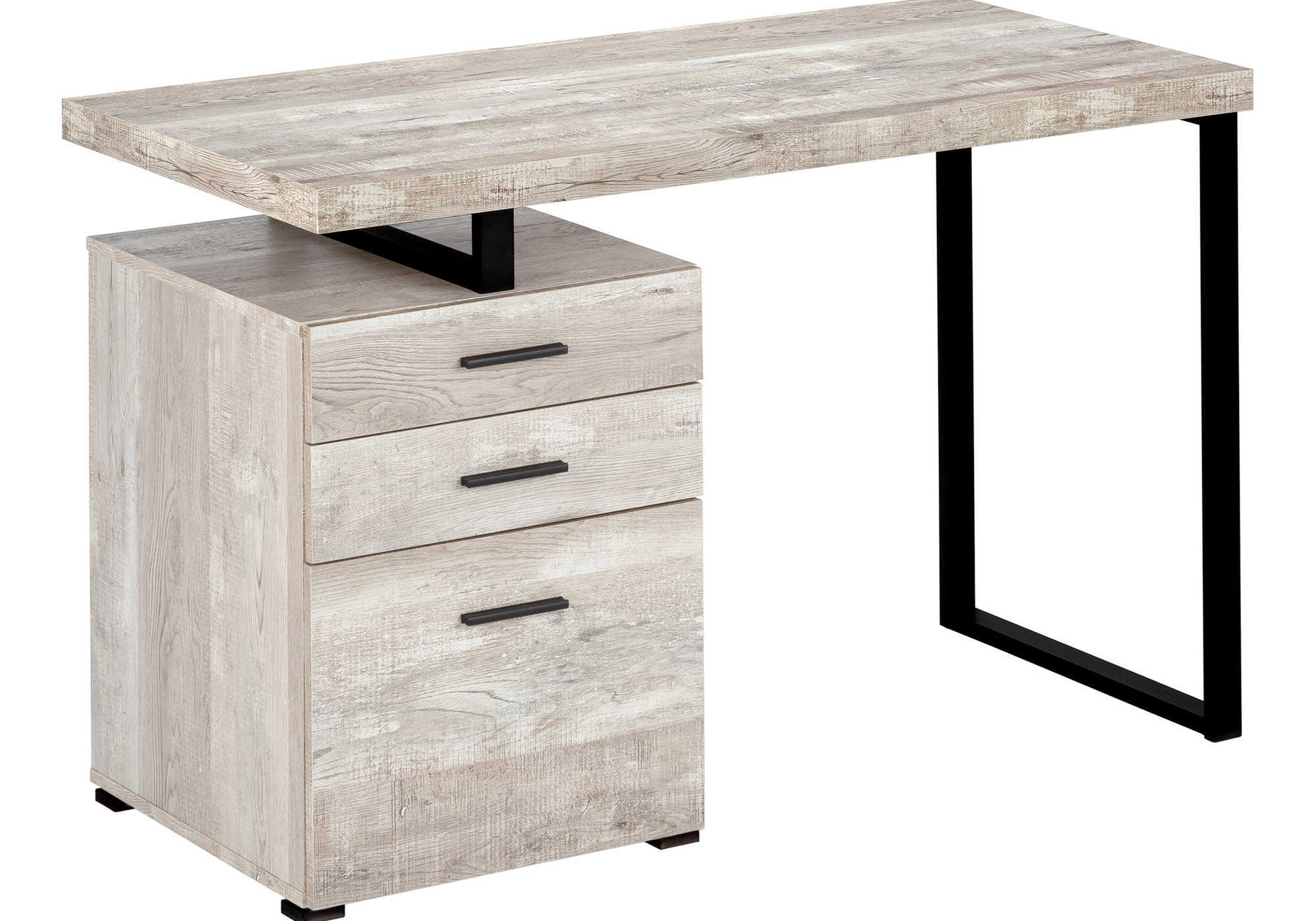 COMPUTER DESK - 48"L / TAUPE RECLAIMED WOOD / BLACK METAL # I 7410