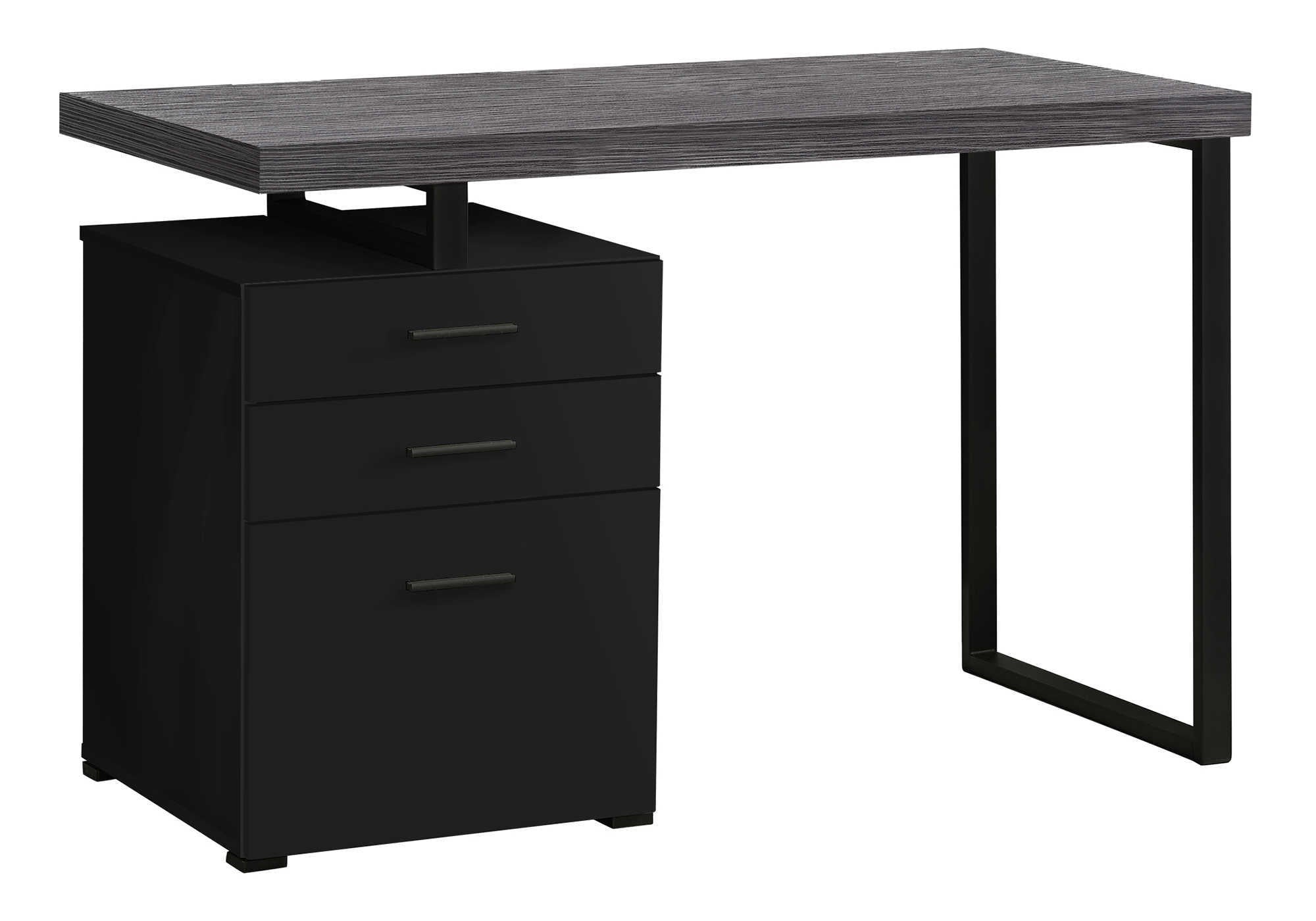 COMPUTER DESK - 48"L / BLACK / GREY TOP LEFT/RIGHT FACING # I 7411