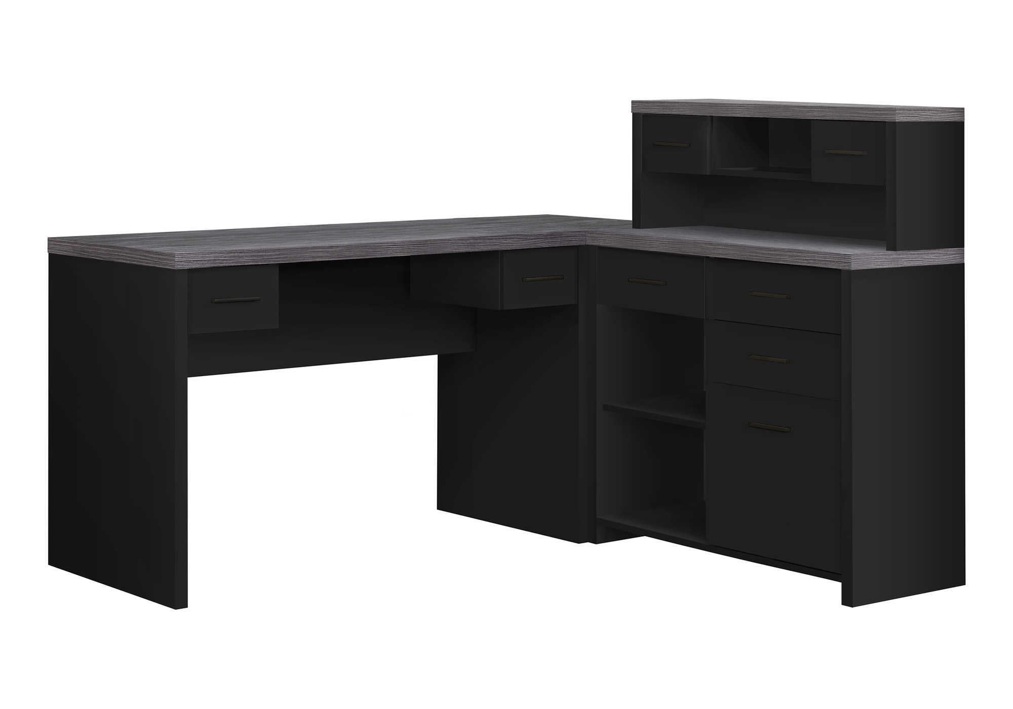 COMPUTER DESK - BLACK / GREY TOP LEFT/RIGHT FACING CORNER # I 7430