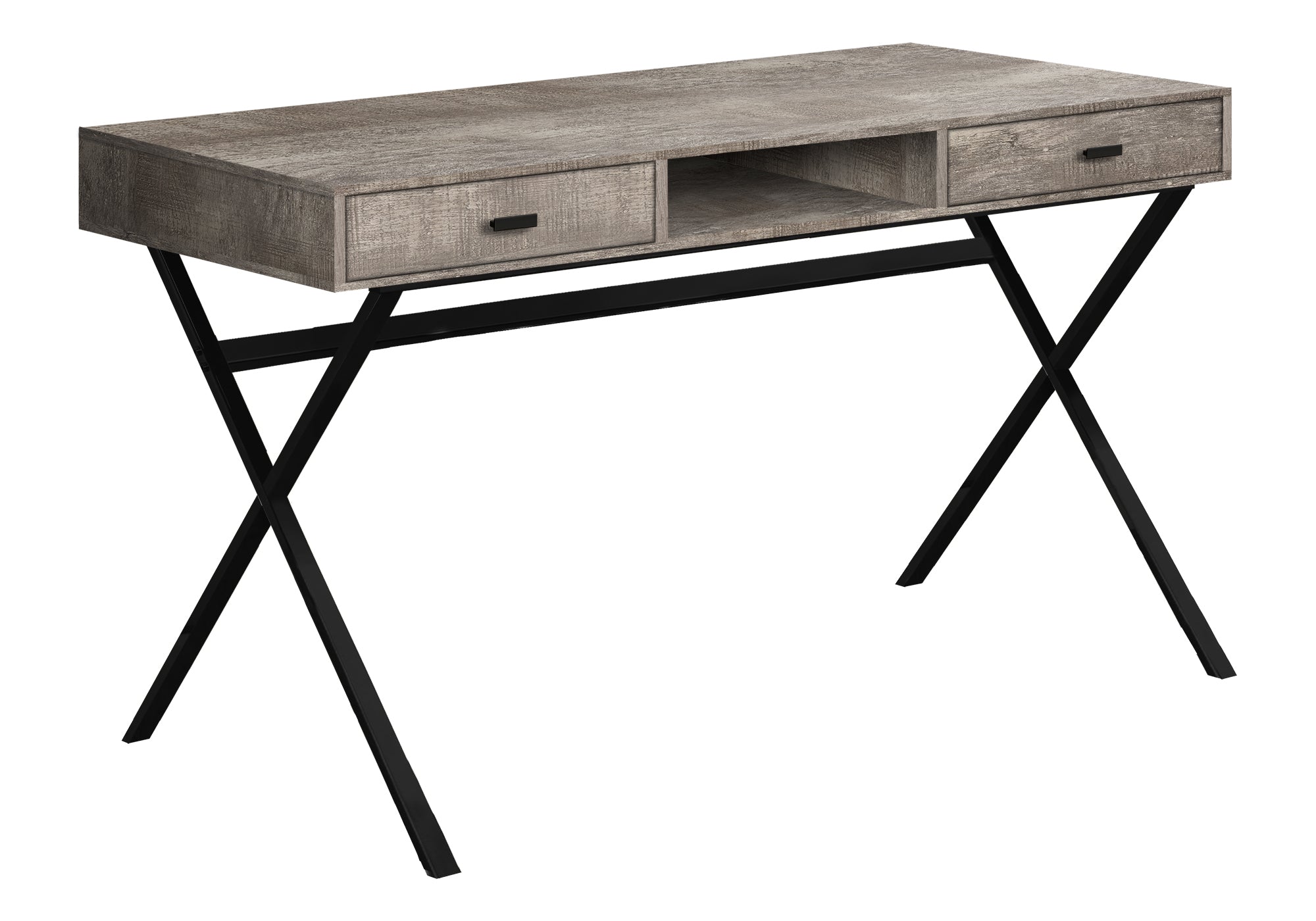 COMPUTER DESK - 48"L / TAUPE RECLAIMED WOOD / BLACK METAL # I 7449