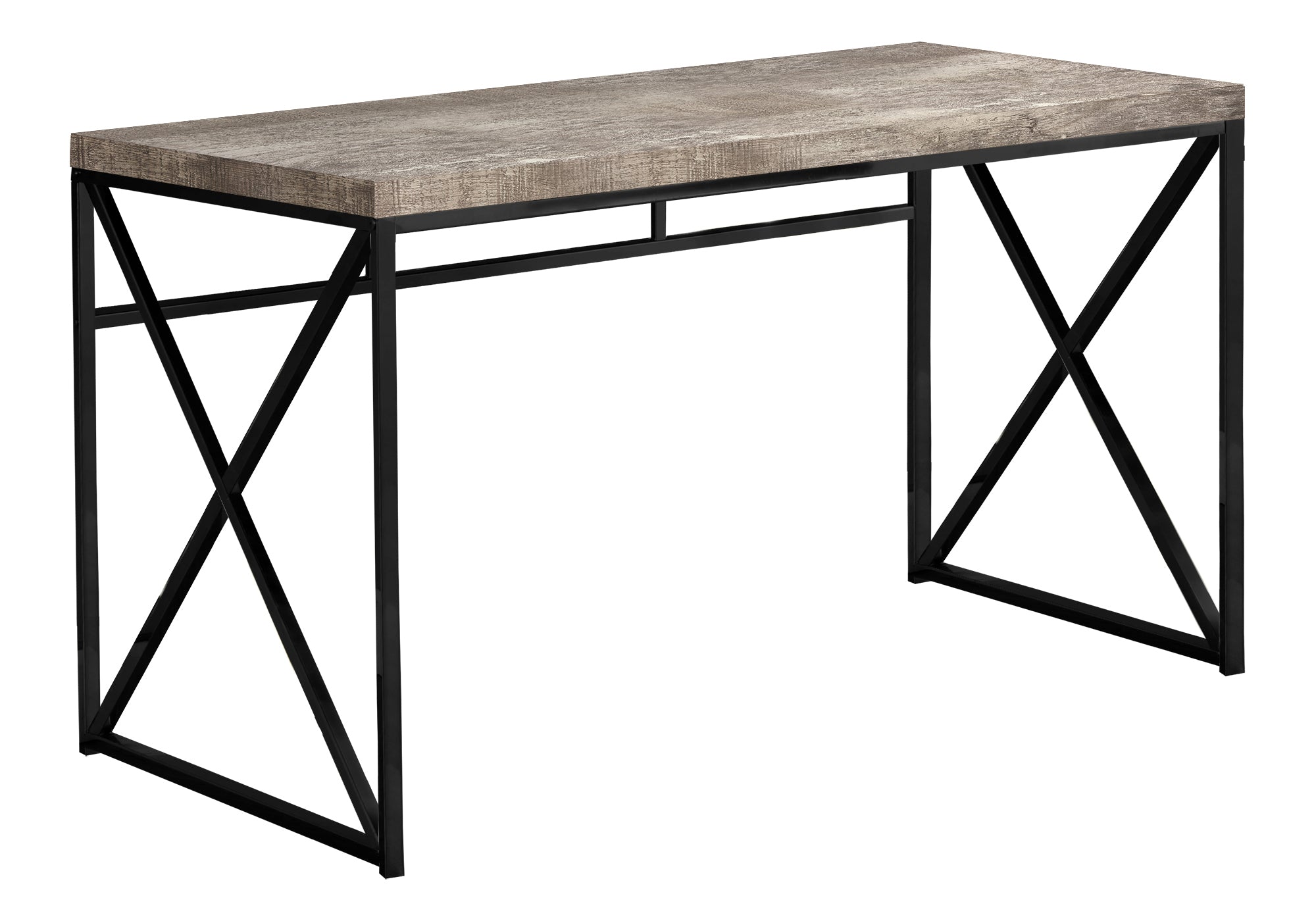 COMPUTER DESK - 48"L / TAUPE RECLAIMED WOOD / BLACK METAL # I 7452