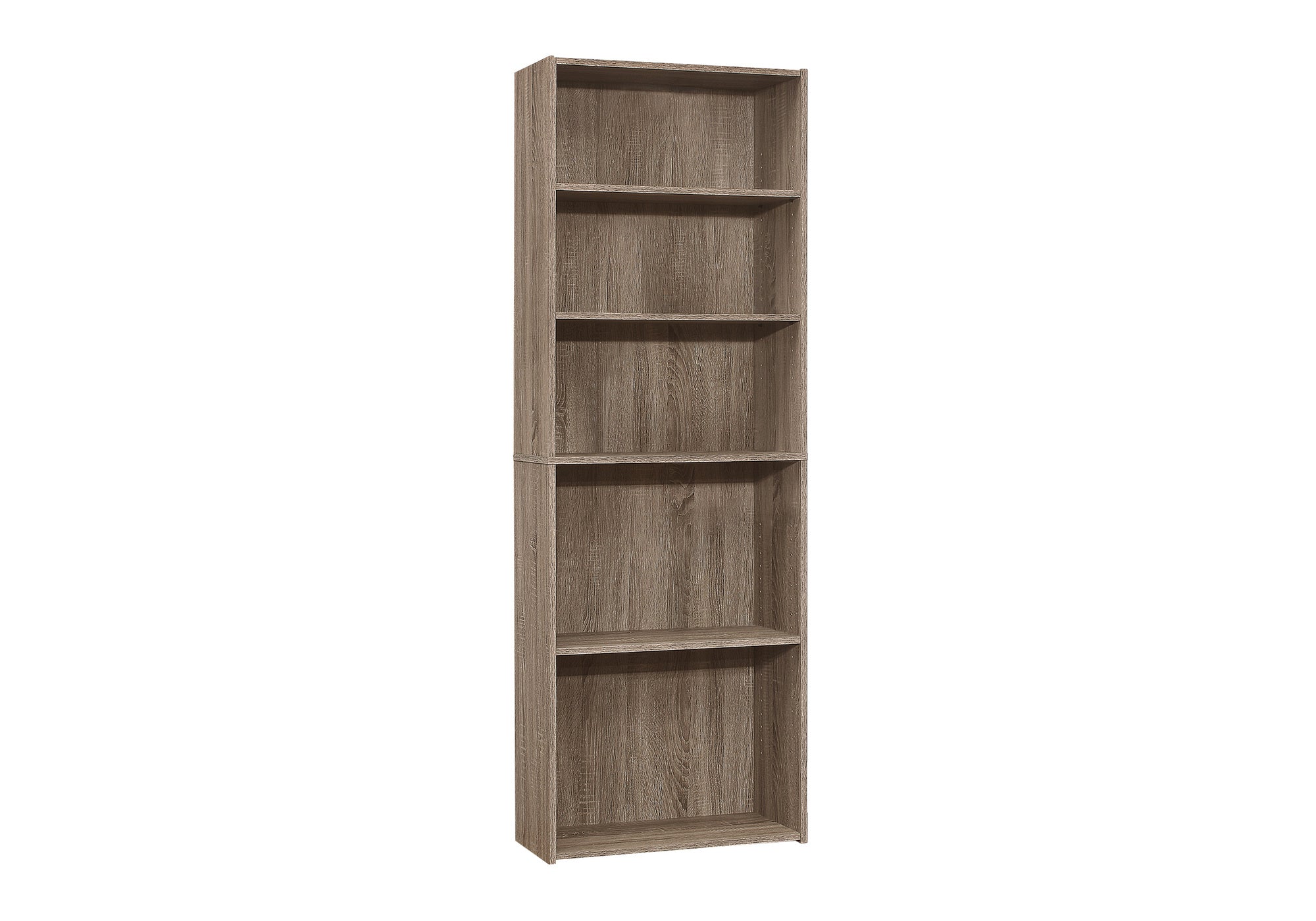BOOKCASE - 72"H / DARK TAUPE WITH 5 SHELVES # I 7468