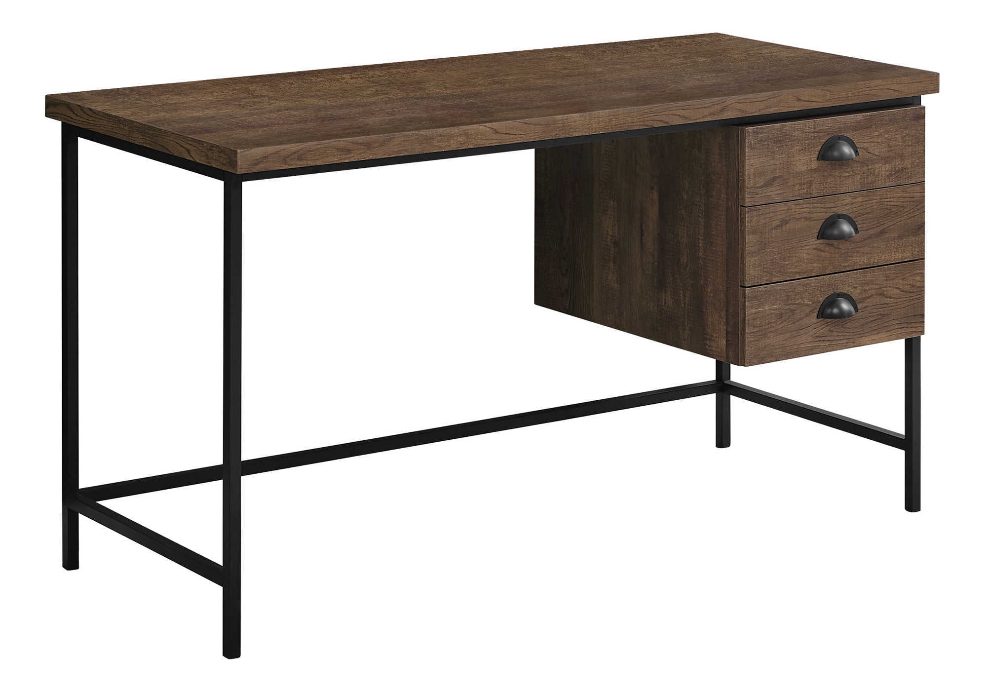 COMPUTER DESK - 55"L / BROWN RECLAIMED WOOD / BLACK METAL # I 7485