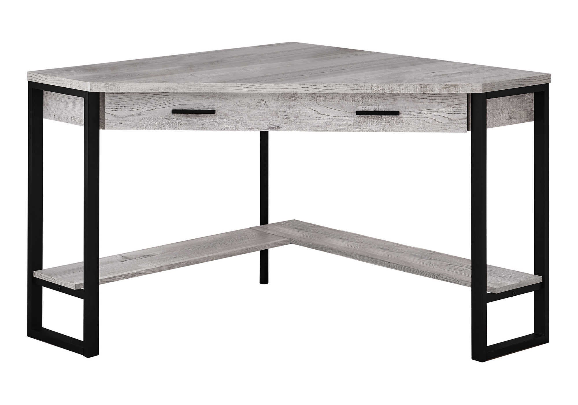 COMPUTER DESK - 42"L / GREY RECLAIMED WOOD CORNER # I 7505