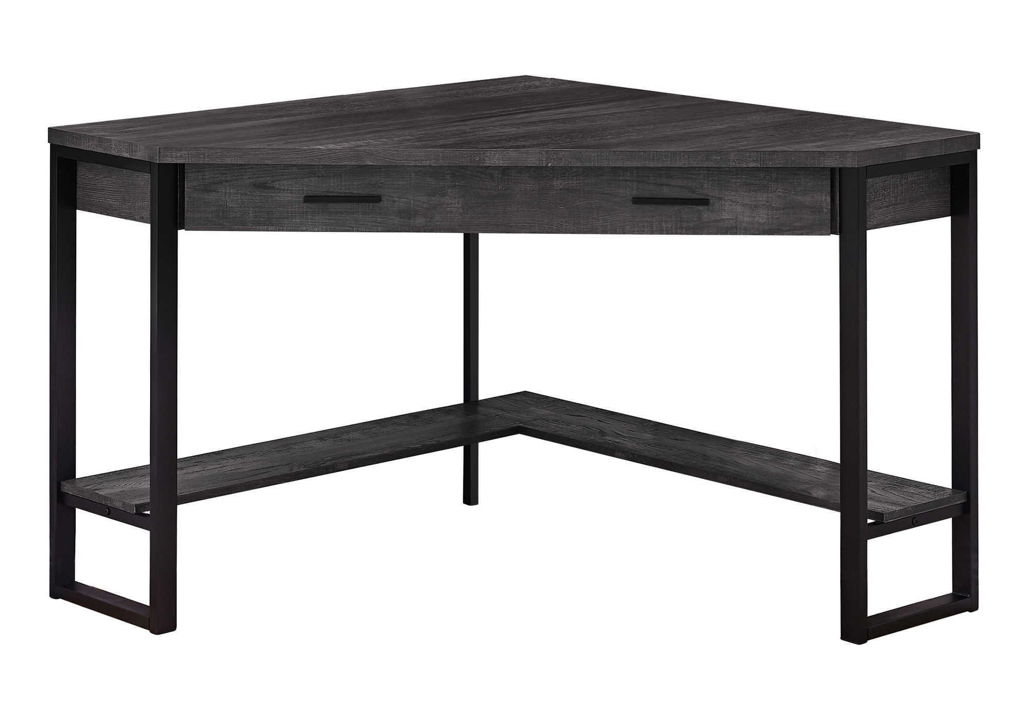 COMPUTER DESK - 42"L / BLACK RECLAIMED WOOD CORNER # I 7507