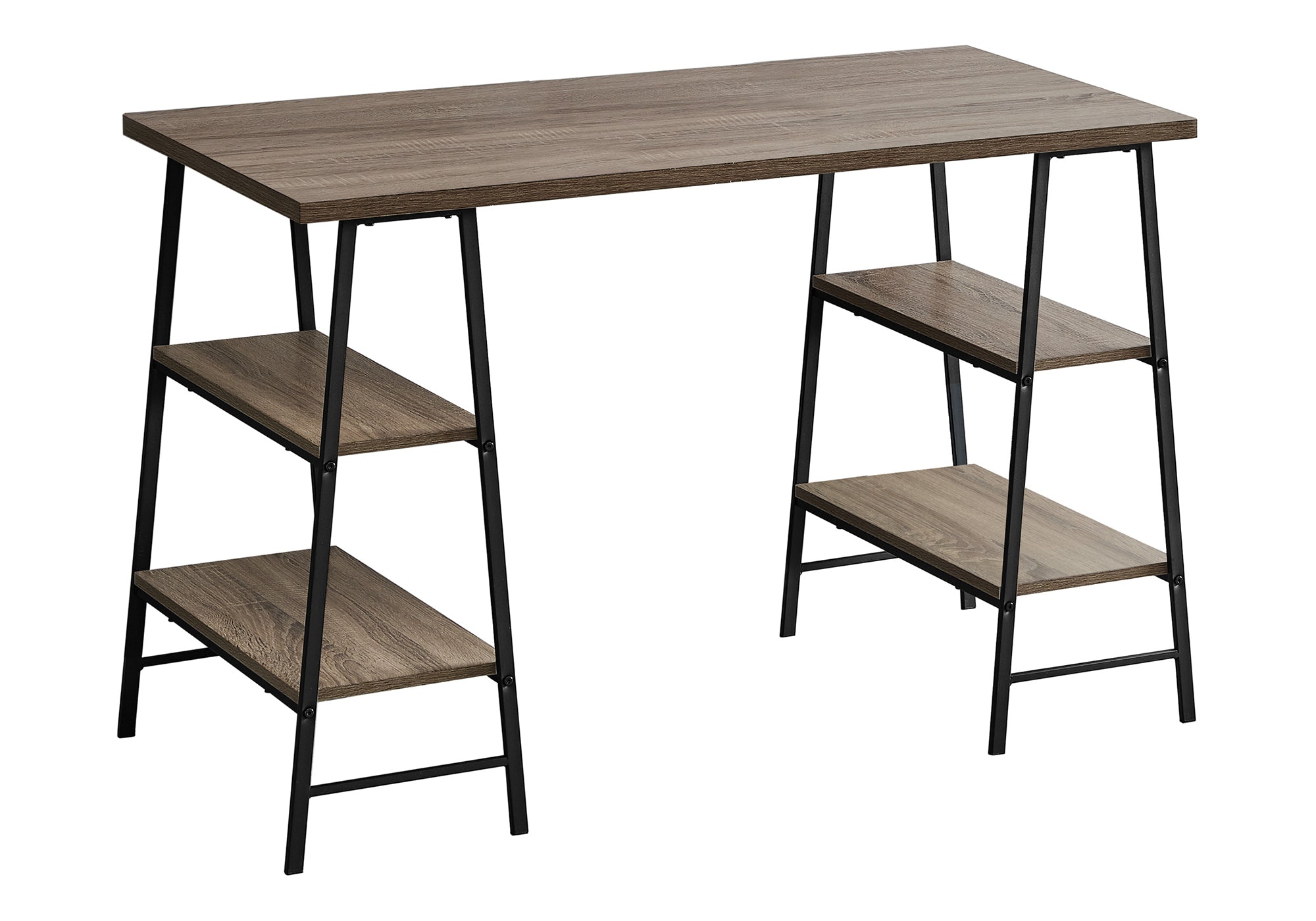 COMPUTER DESK - 48"L / DARK TAUPE / BLACK METAL # I 7523