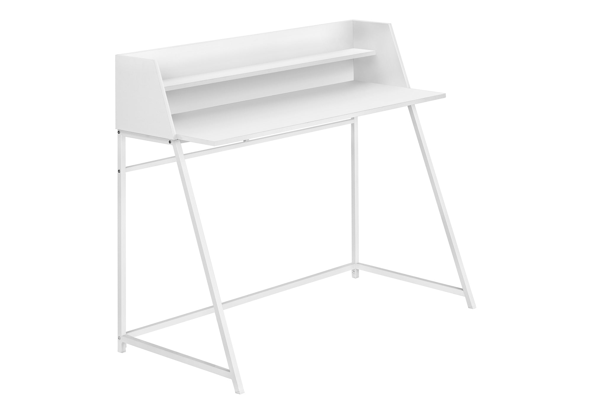COMPUTER DESK - 48"L / WHITE / WHITE METAL # I 7545